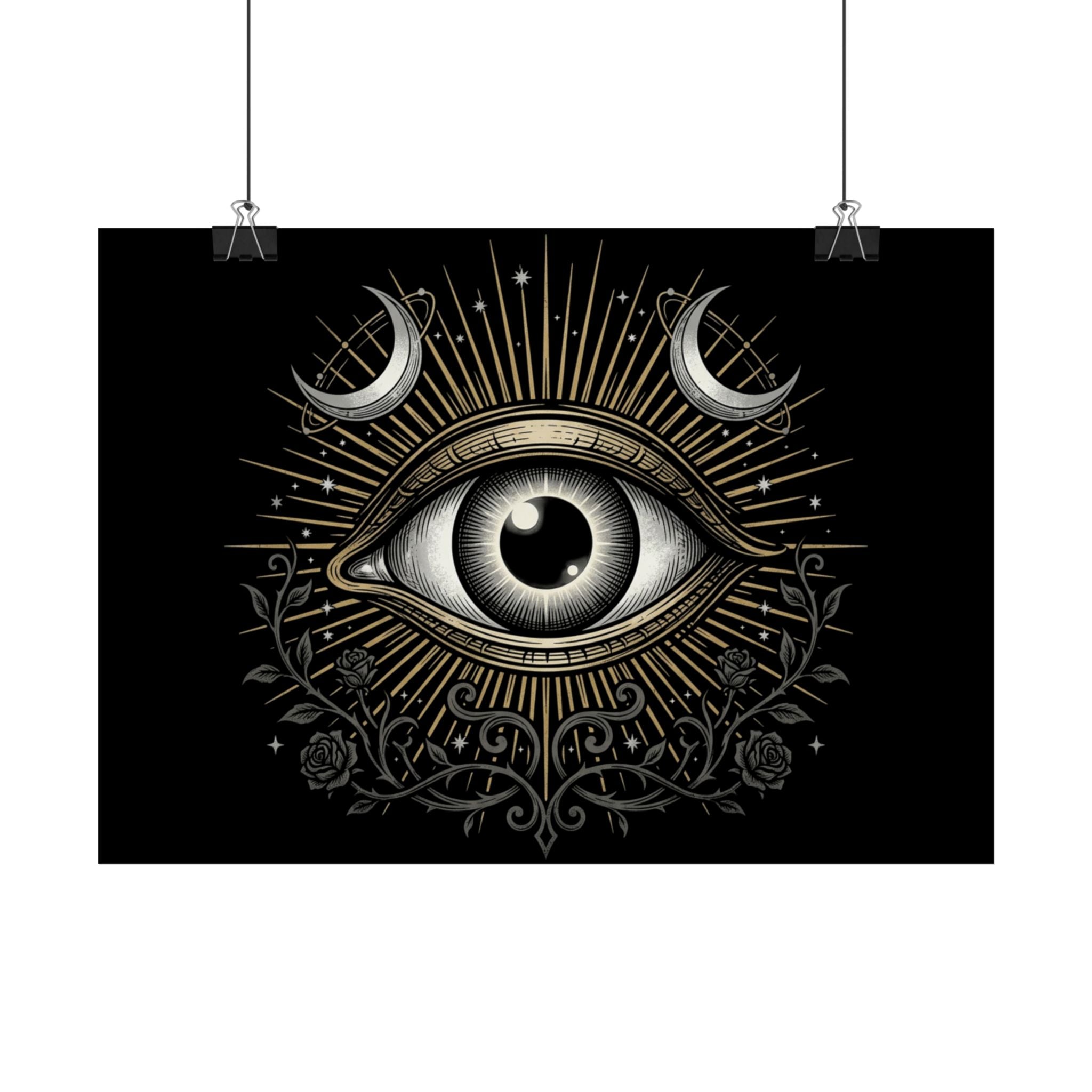 Occult Eye Poster — Mystical All-Seeing Eye Wall Art