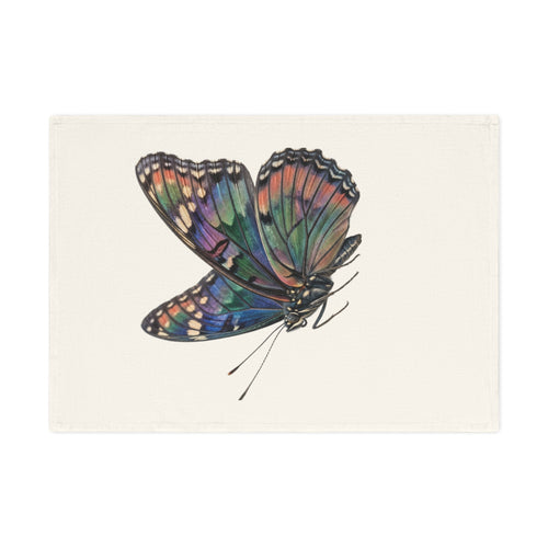 Colorful Butterfly Cotton Tea Towel — Vibrant Hand-Drawn Nature Kitchen Linen