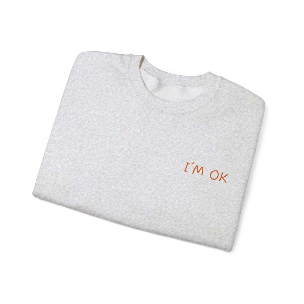 Crewneck Sweatshirt — 'I’m OK' Palm Sunset Graphic