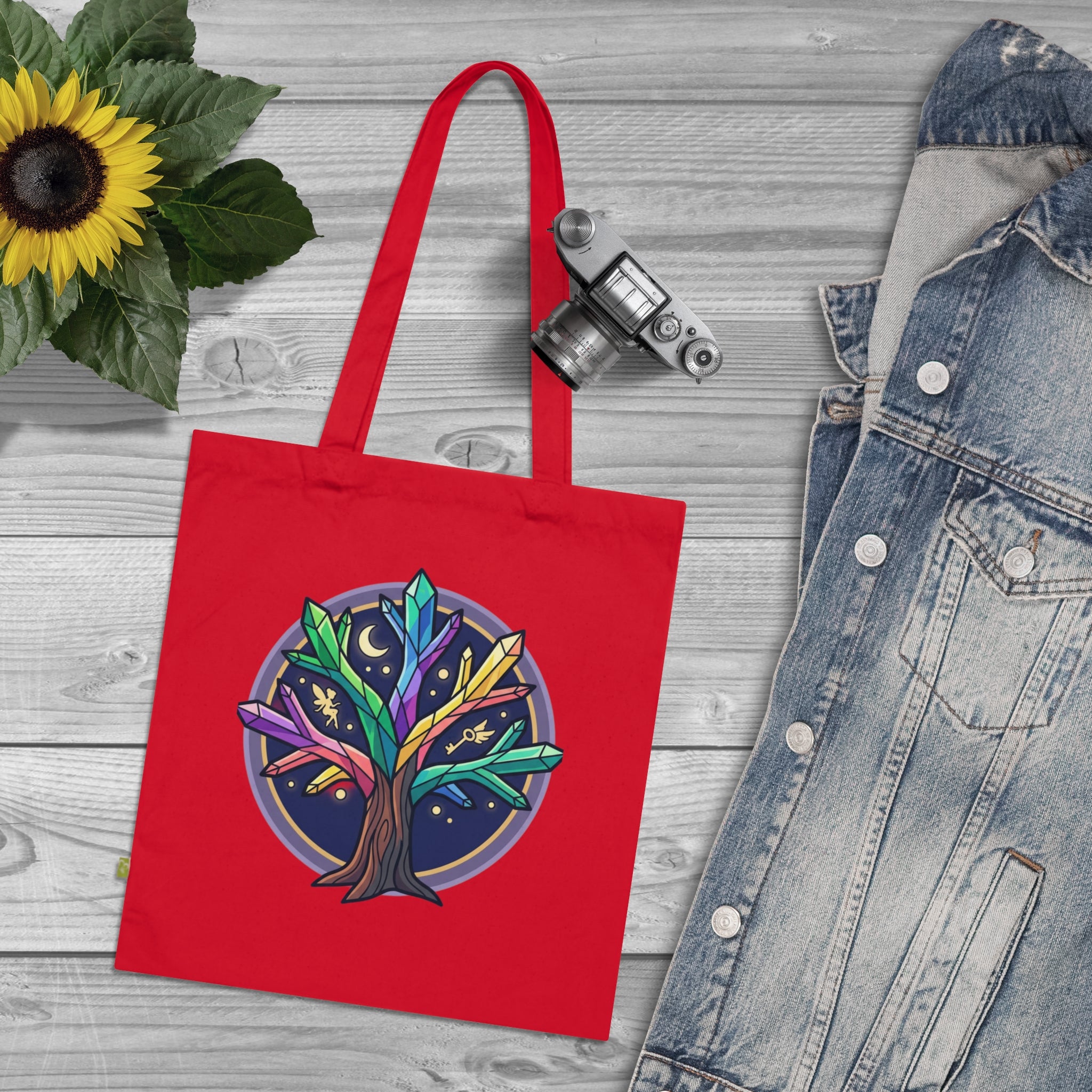 Celestial Tree Organic Cotton Tote Bag — Night Sky Magic Eco Tote