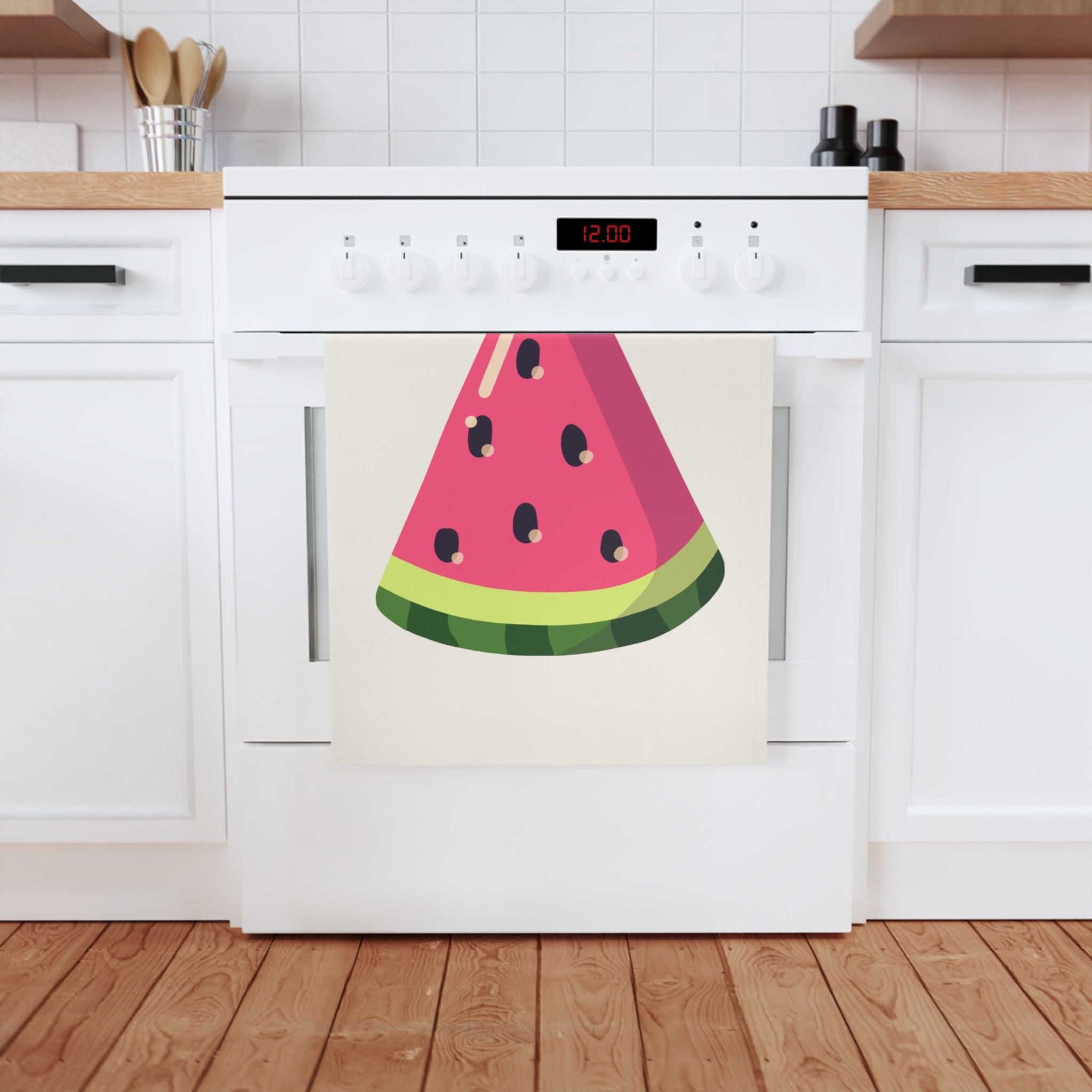 Watermelon Slice Cotton Tea Towel — Bright Summer Kitchen Towel