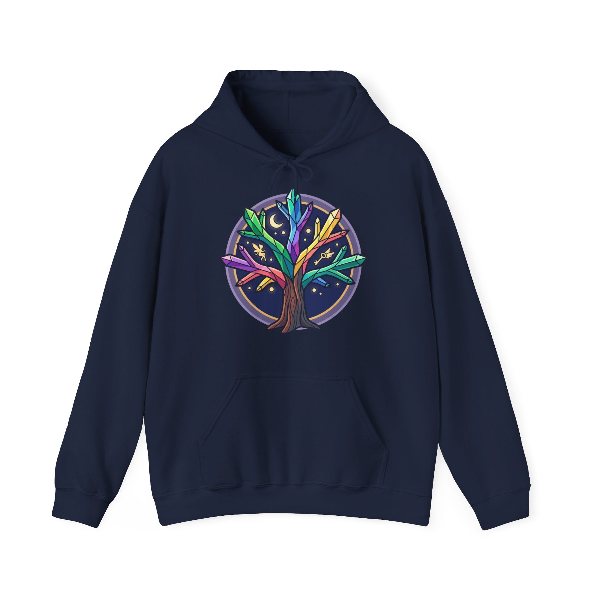 Mystical Tree of Life Hoodie — Celestial Nature Graphic Sweatshirt