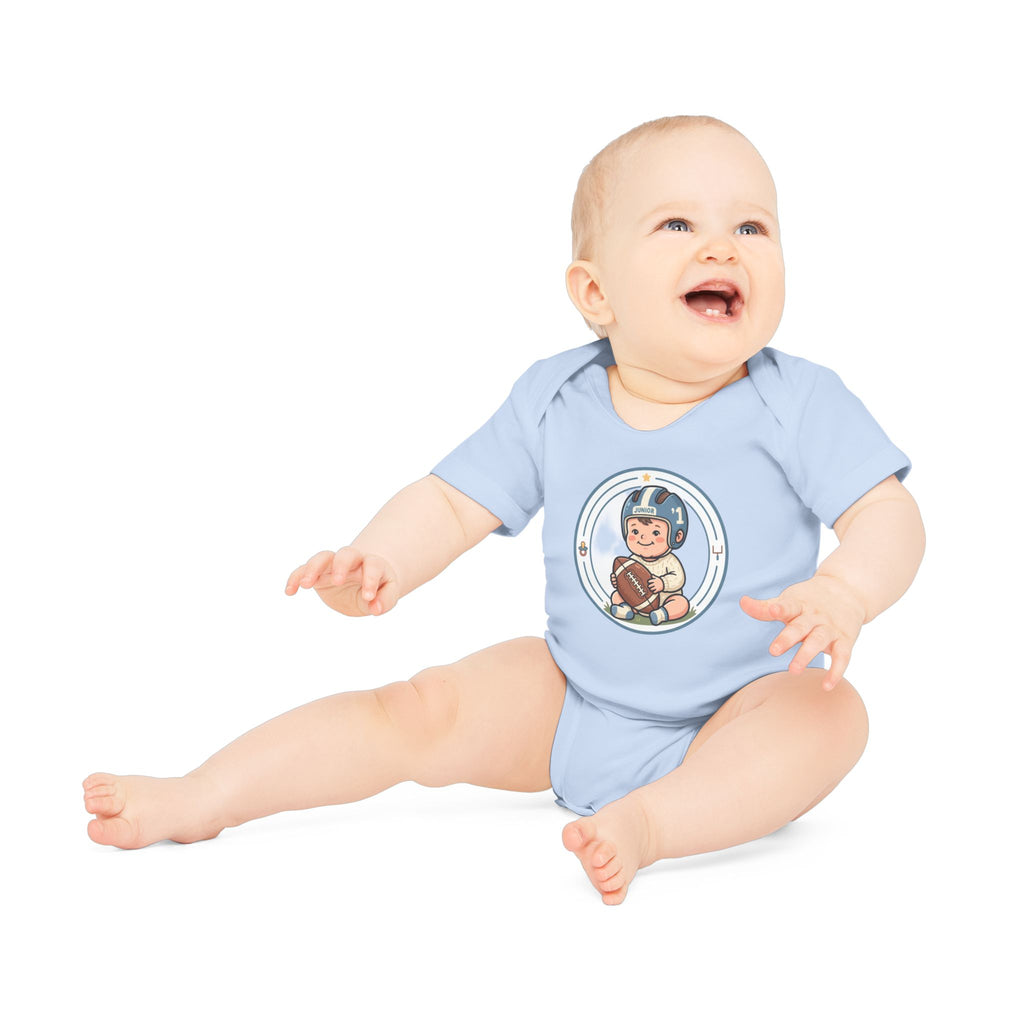 Baby Bodysuit — Cute Retro Football Baby Onesie (Helmet & Ball)