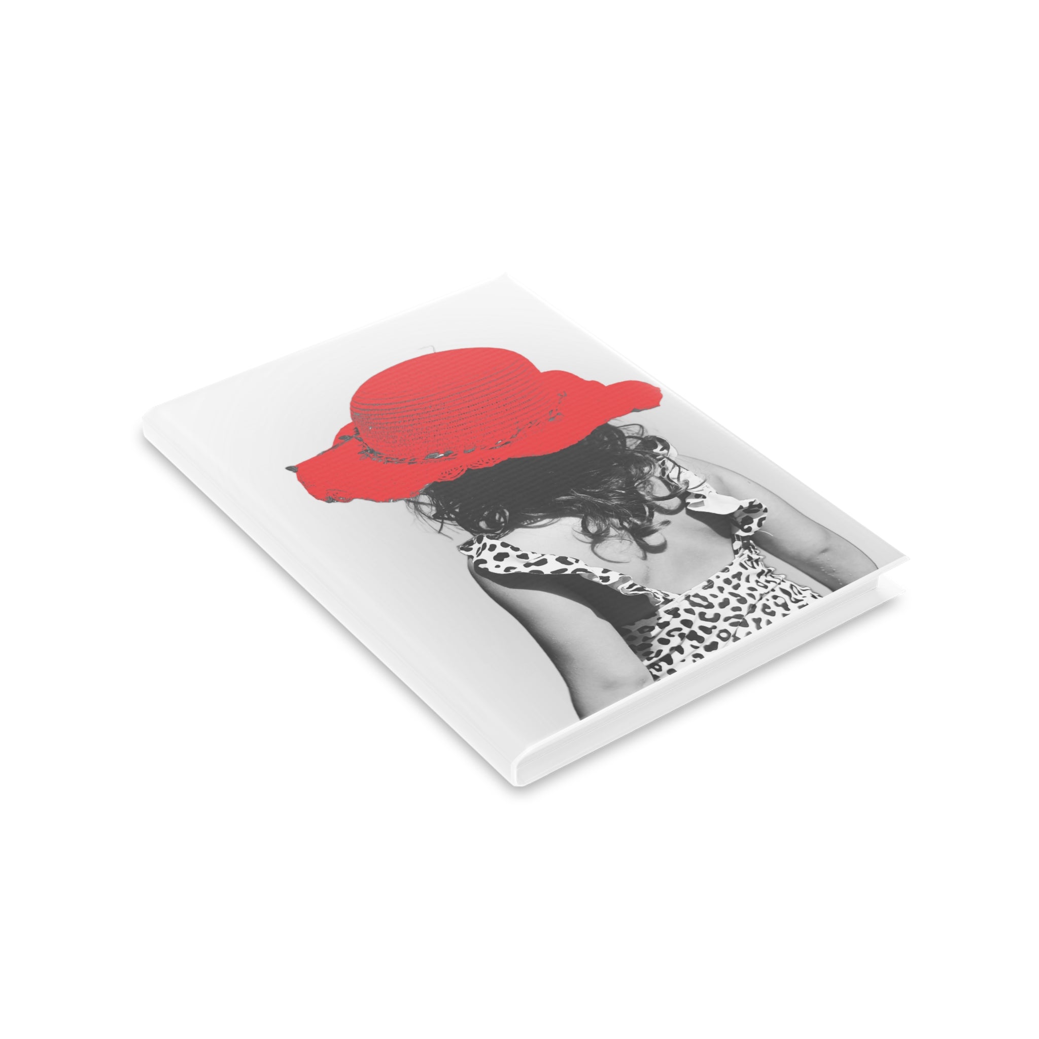Hardcover Notebook — Retro Girl with Red Sun Hat Journal