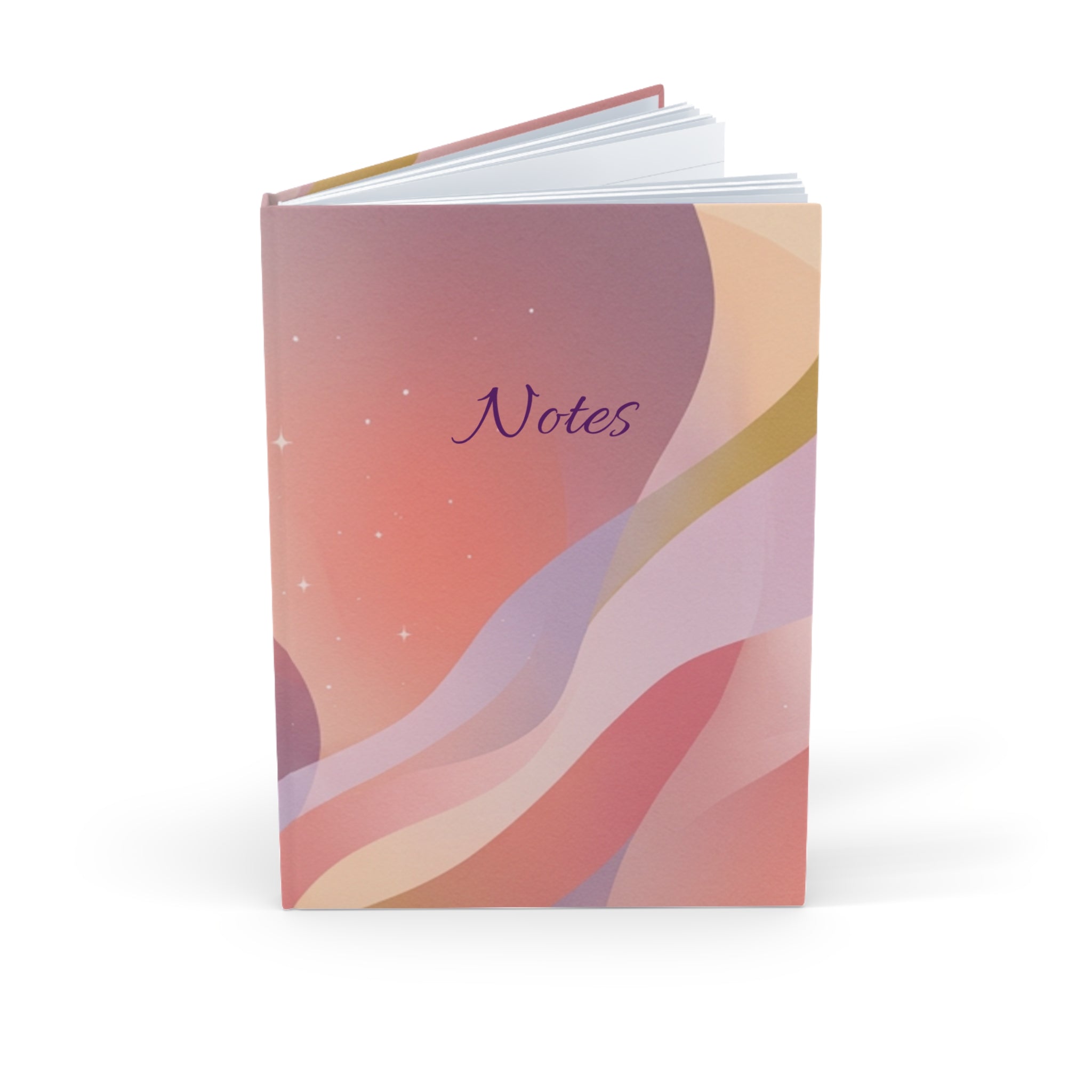Abstract Pastel Waves A5 Hardcover Journal — "Notes"