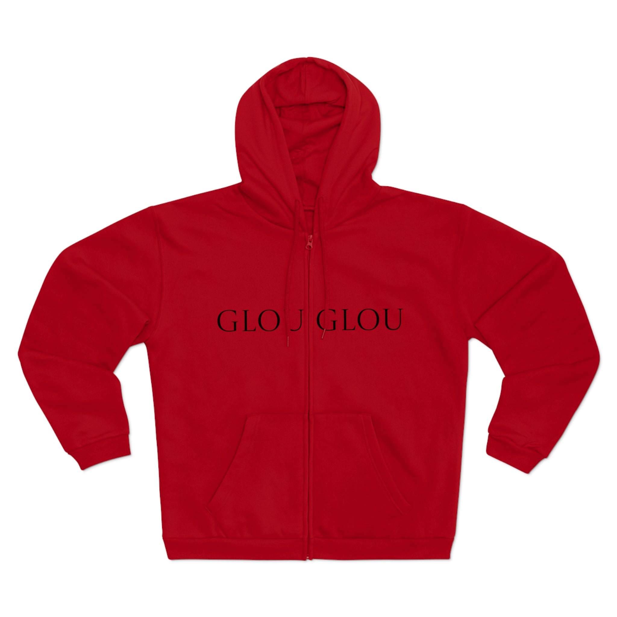 GLOU GLOU Hoodie | Zip Pullover Sweatshirt, Minimal Text Design