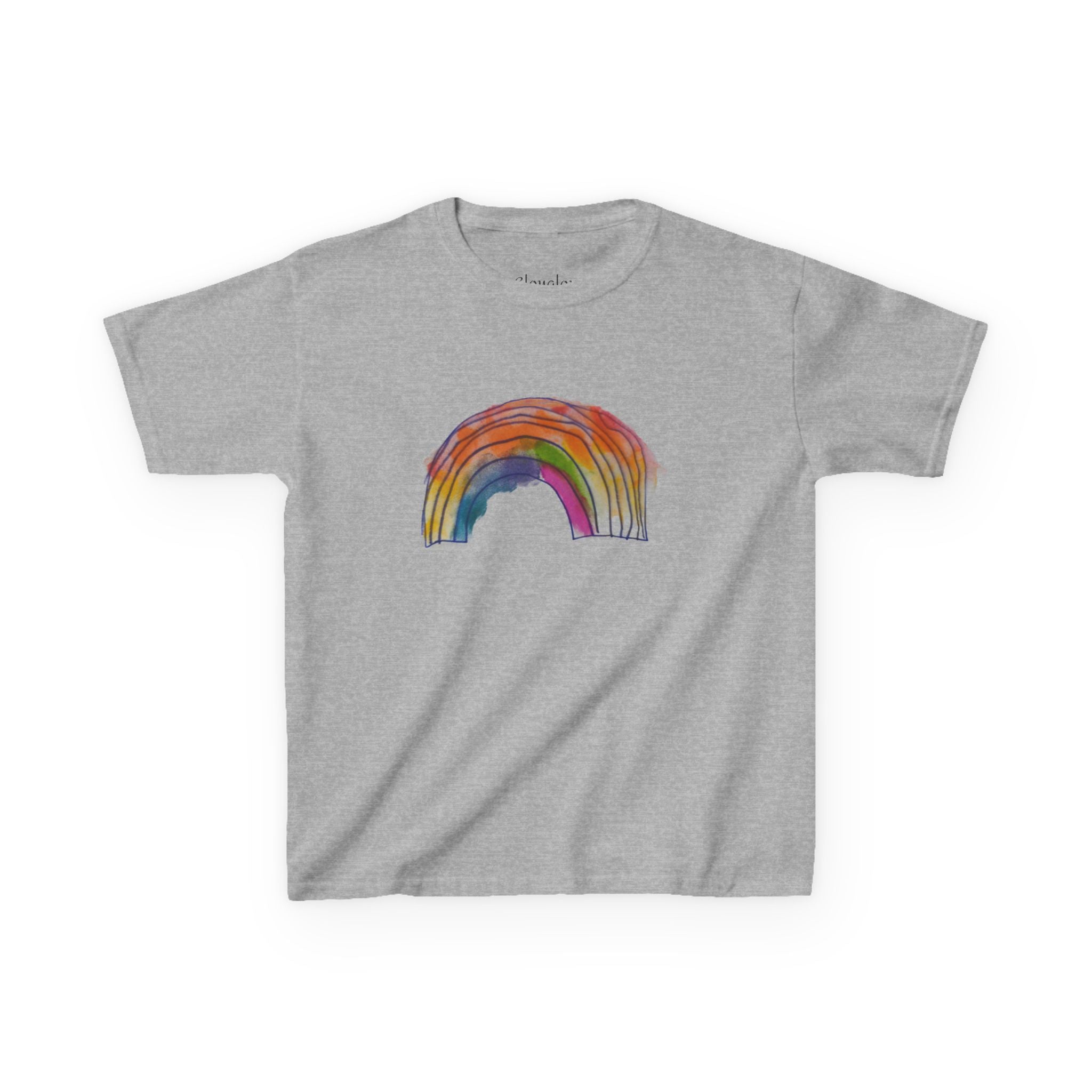 Kids Rainbow T‑Shirt — Hand‑Drawn Colorful Rainbow Tee for Children