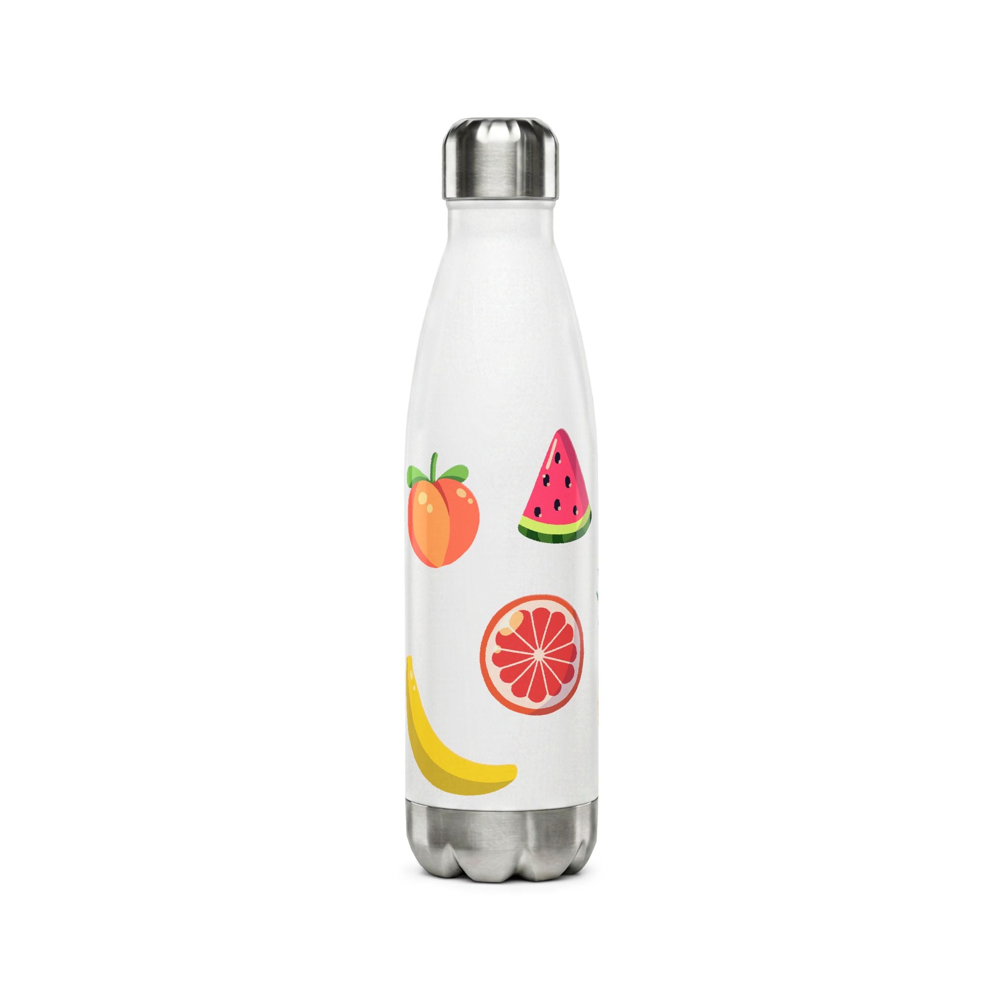Fruit Pattern Stainless Steel Water Bottle — 17oz Tropical Fruit Design