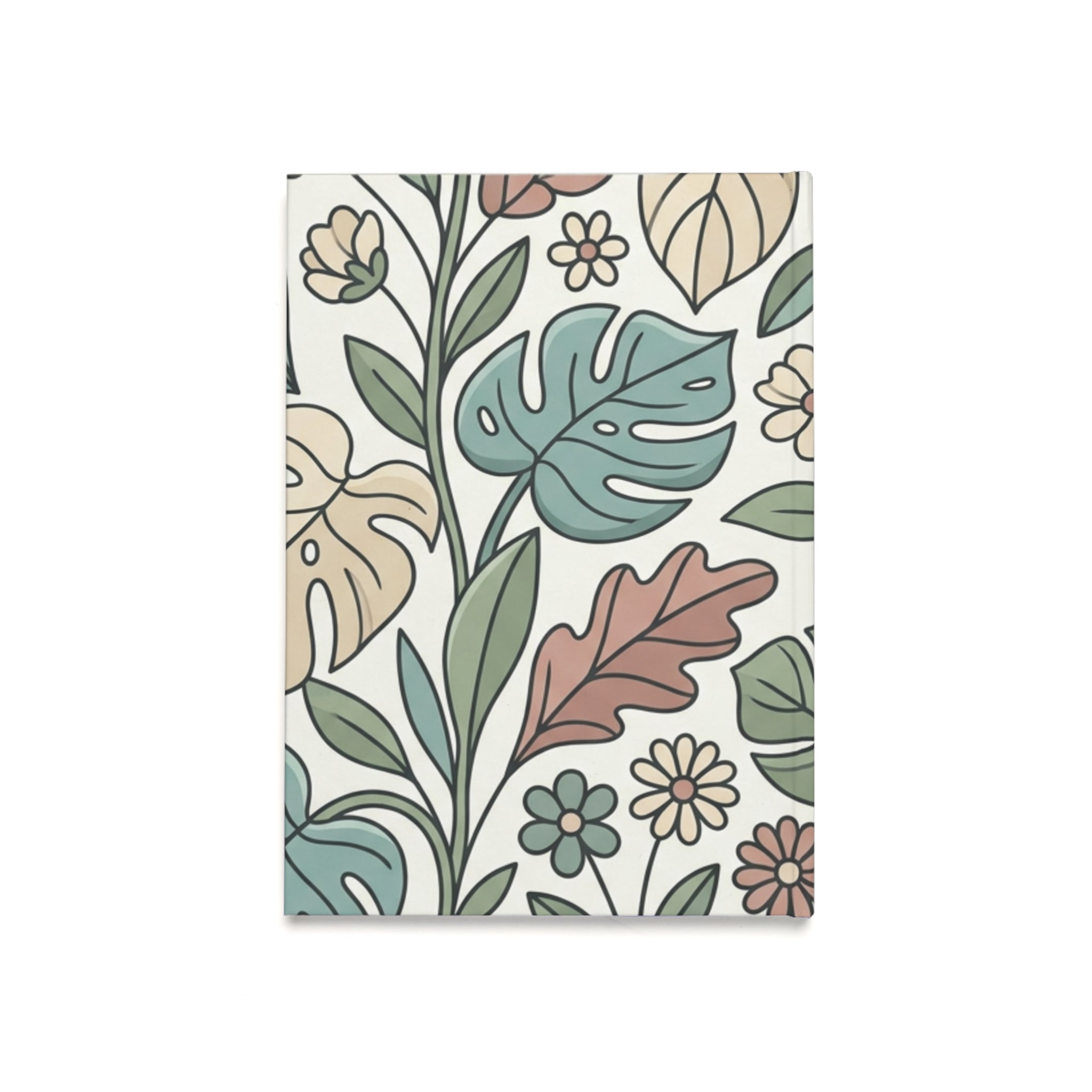 Botanical A5 Hardcover Journal — Floral Leaves Notebook