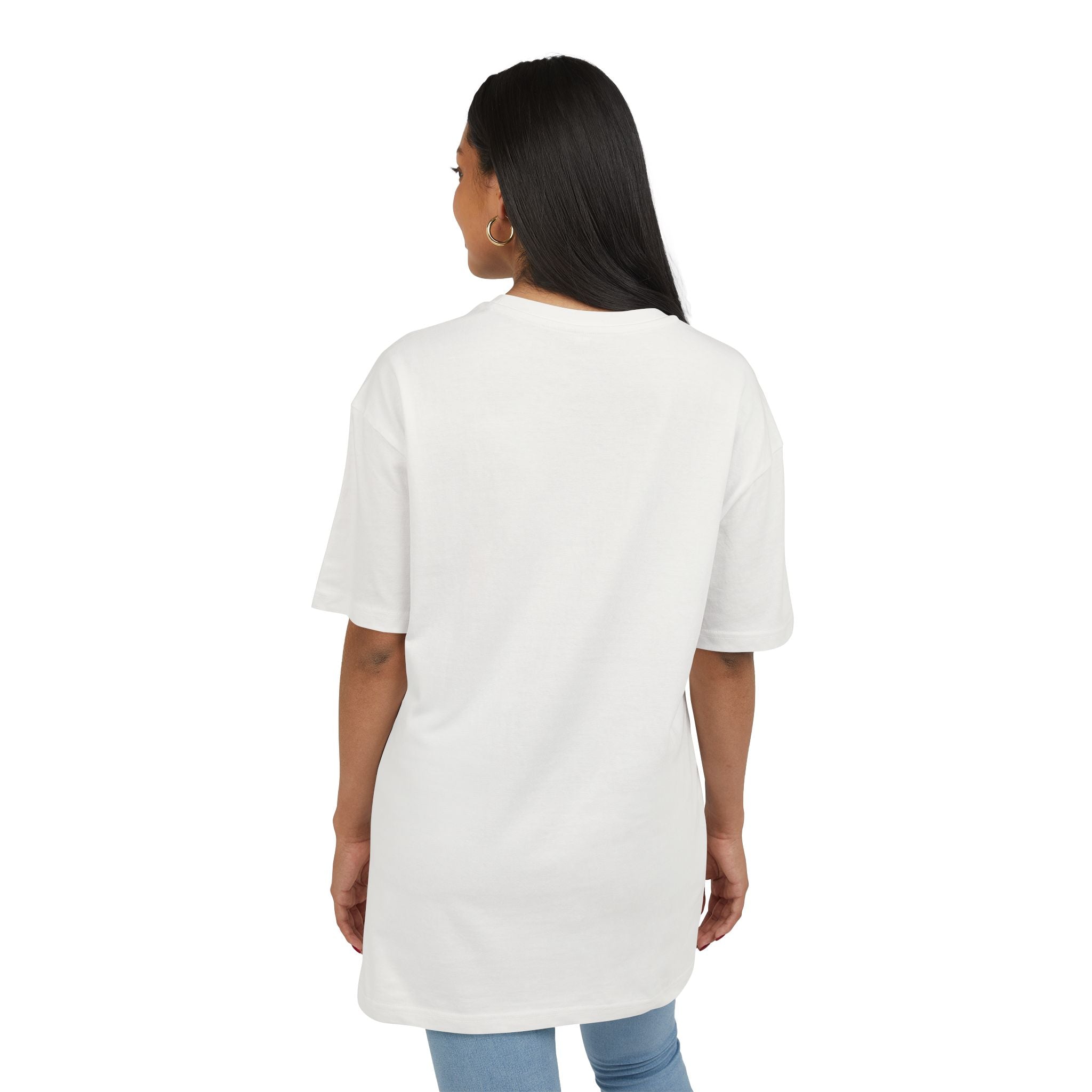 Oversized Tee "Heads up Look, hear, smell Life is here" – Minimalist Inspirational Graphic T-Shirt