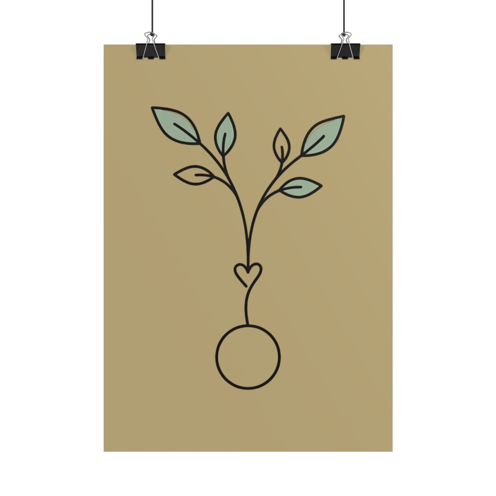 Botanical Line Art Poster — Minimal Plant Wall Art