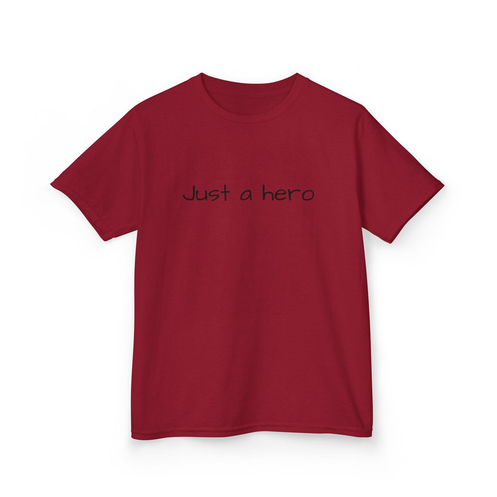 Kids T-Shirt — "Just a hero" Minimalist Children’s Tee, Cute Inspirational Shirt for Boys & Girls, Gift for Kids