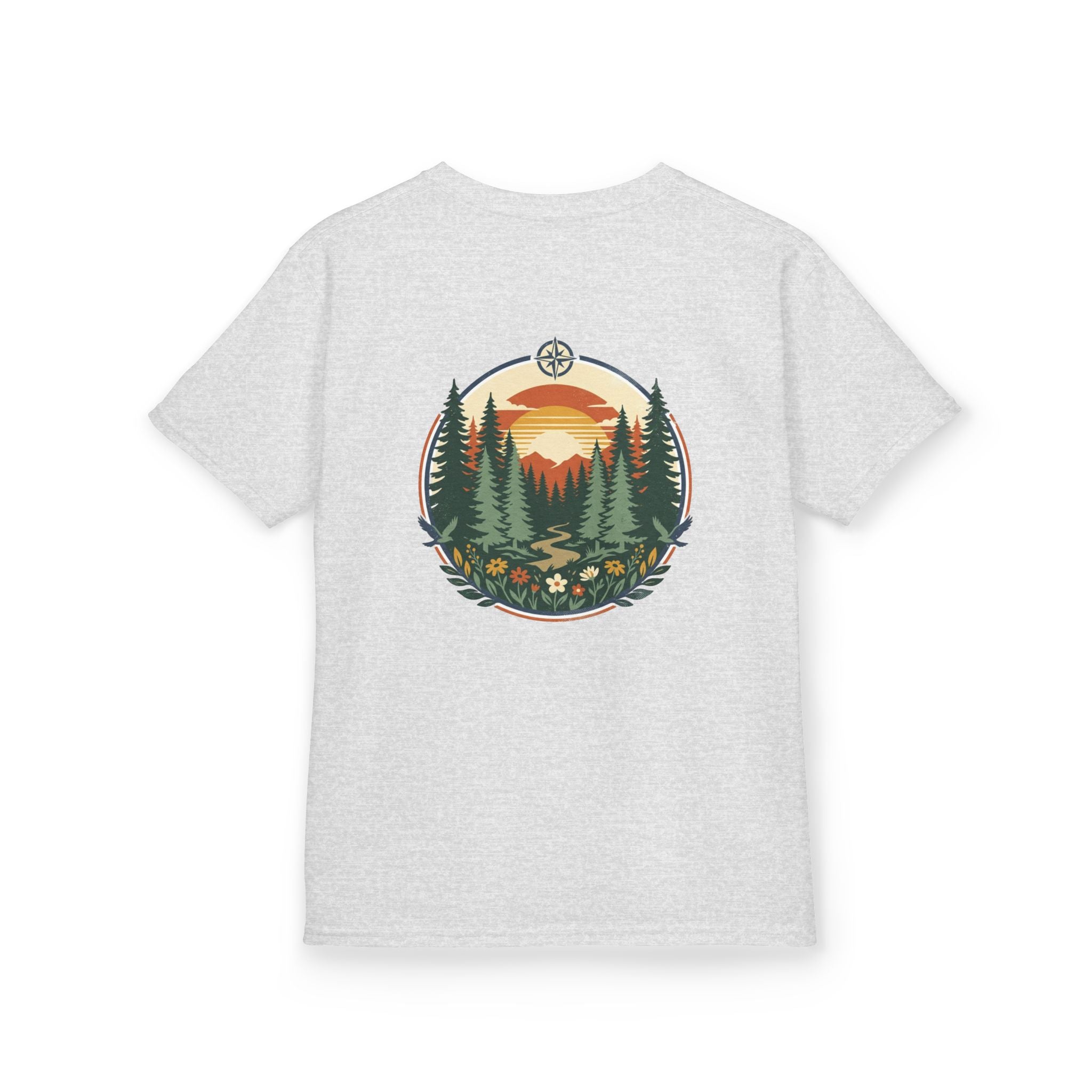 Kids Tee — Retro Forest Sunset Graphic