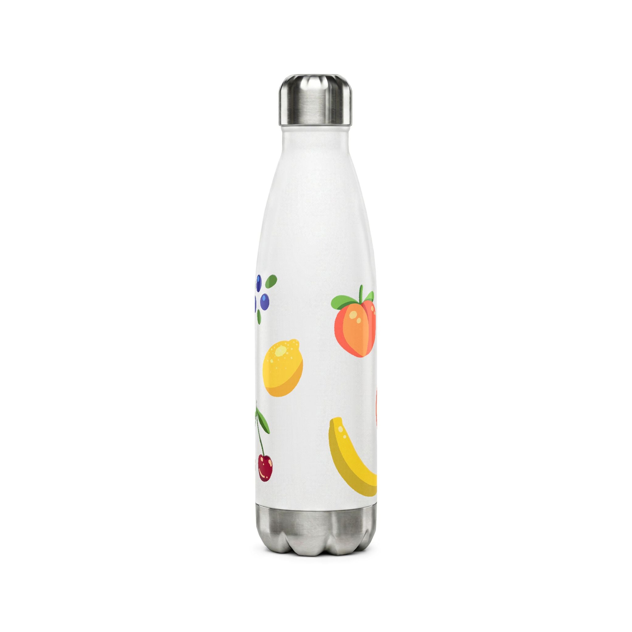 Fruit Pattern Stainless Steel Water Bottle — 17oz Tropical Fruit Design