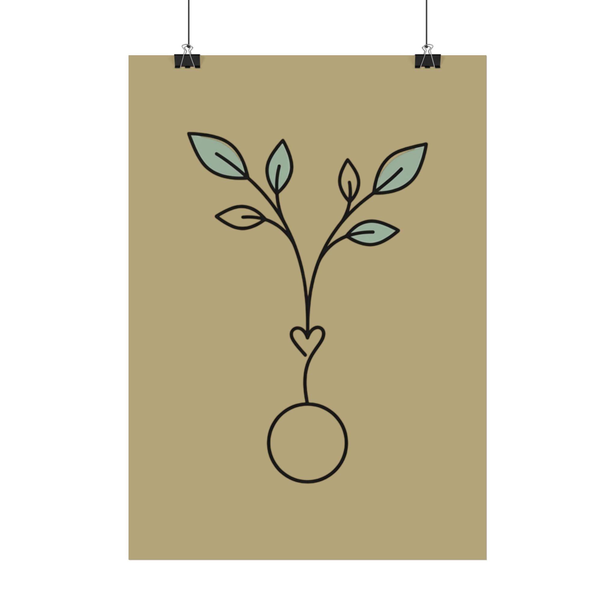 Botanical Line Art Poster — Minimal Plant Wall Art