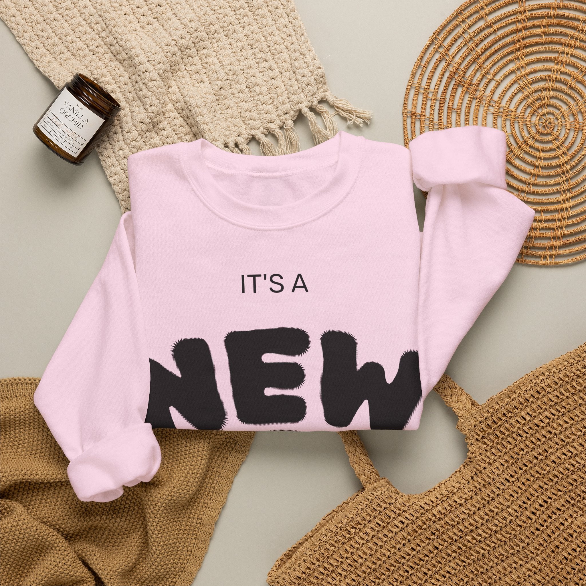 New Day Crewneck Sweatshirt – "It's a New Day, Rise N' Shine" Motivational Pullover