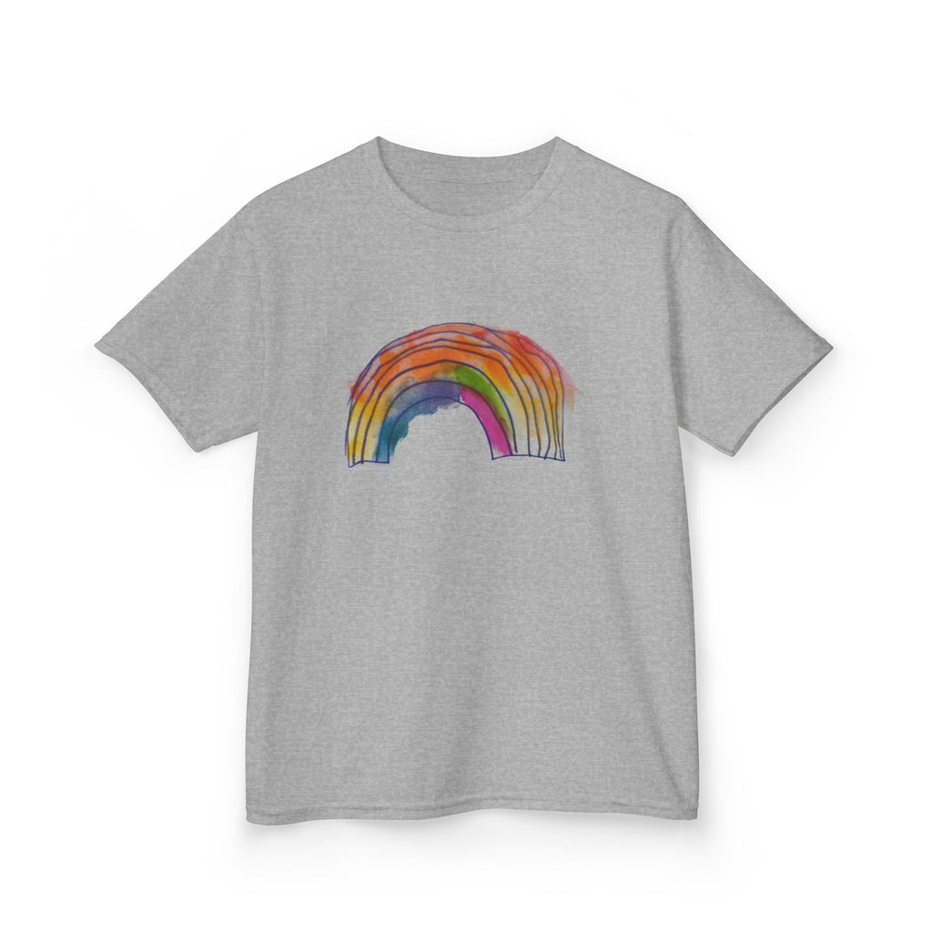 Kids Rainbow T‑Shirt — Hand‑Drawn Colorful Rainbow Tee for Children