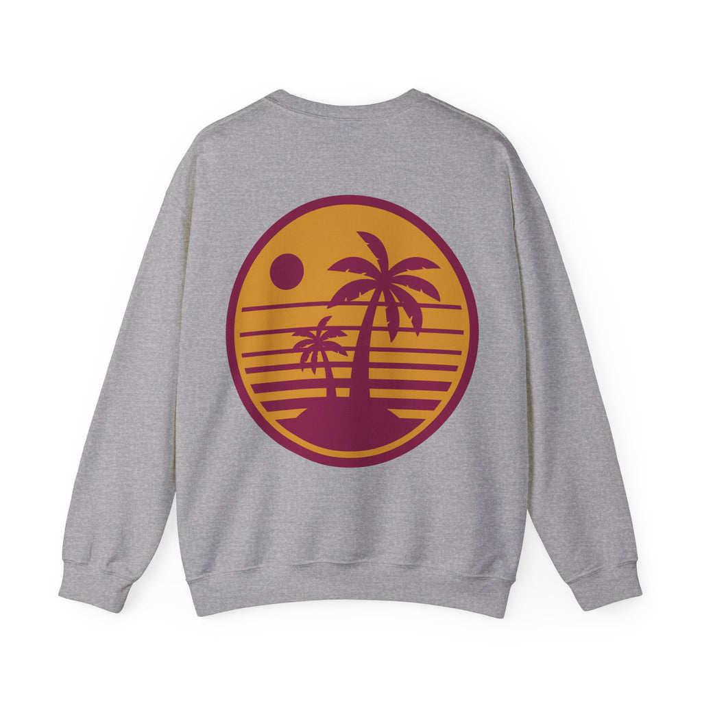 Crewneck Sweatshirt — 'I’m OK' Palm Sunset Graphic