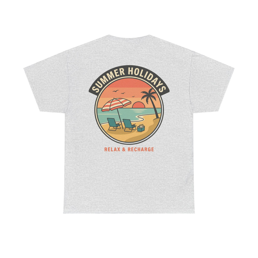 Summer Holidays Beach T‑Shirt — "Relax & Recharge" Graphic Tee
