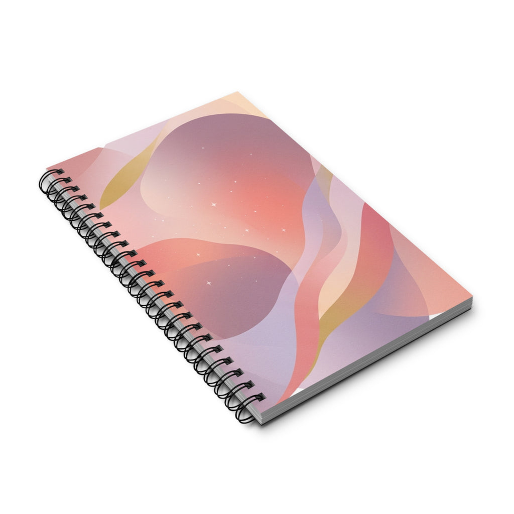 Abstract Sunset Spiral Journal — Pastel Waves Notebook for Notes & Journaling