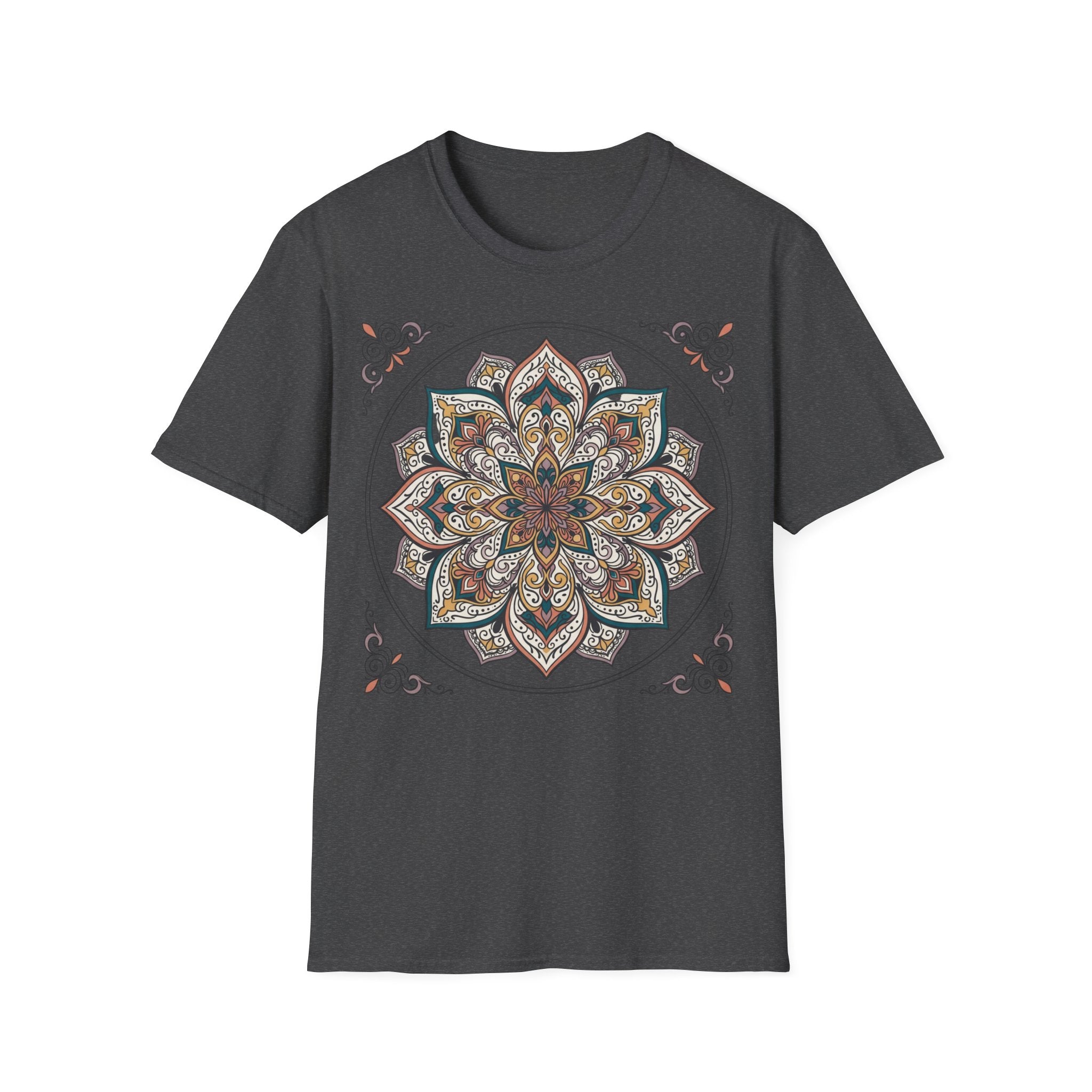 Mandala Floral T-Shirt — Boho Lotus Graphic Tee for Women & Men