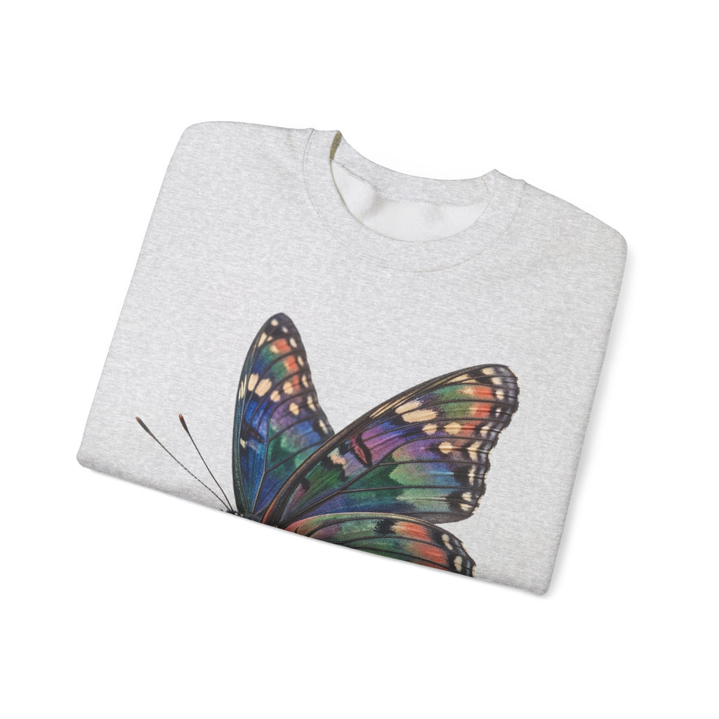 Butterfly Graphic Sweatshirt – Colorful Prism Wings Crewneck