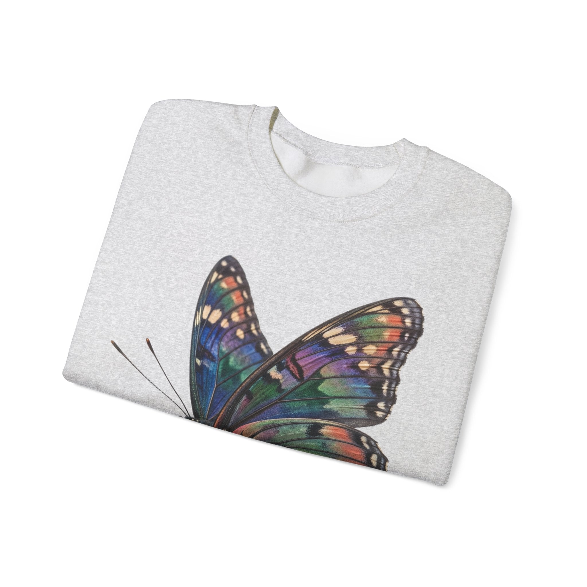 Butterfly Graphic Sweatshirt – Colorful Prism Wings Crewneck
