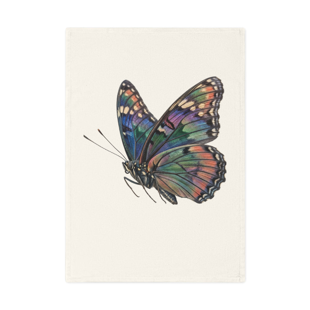 Colorful Butterfly Cotton Tea Towel — Vibrant Hand-Drawn Nature Kitchen Linen