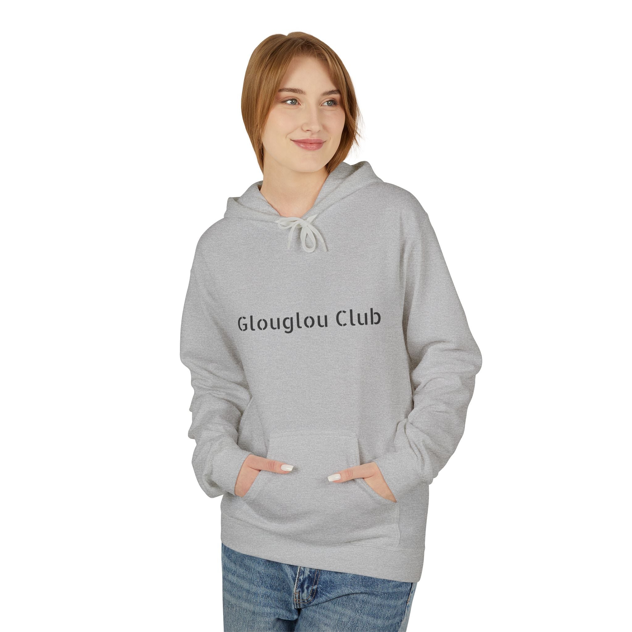 Glouglou Club Hoodie | Minimal Text Logo Pullover
