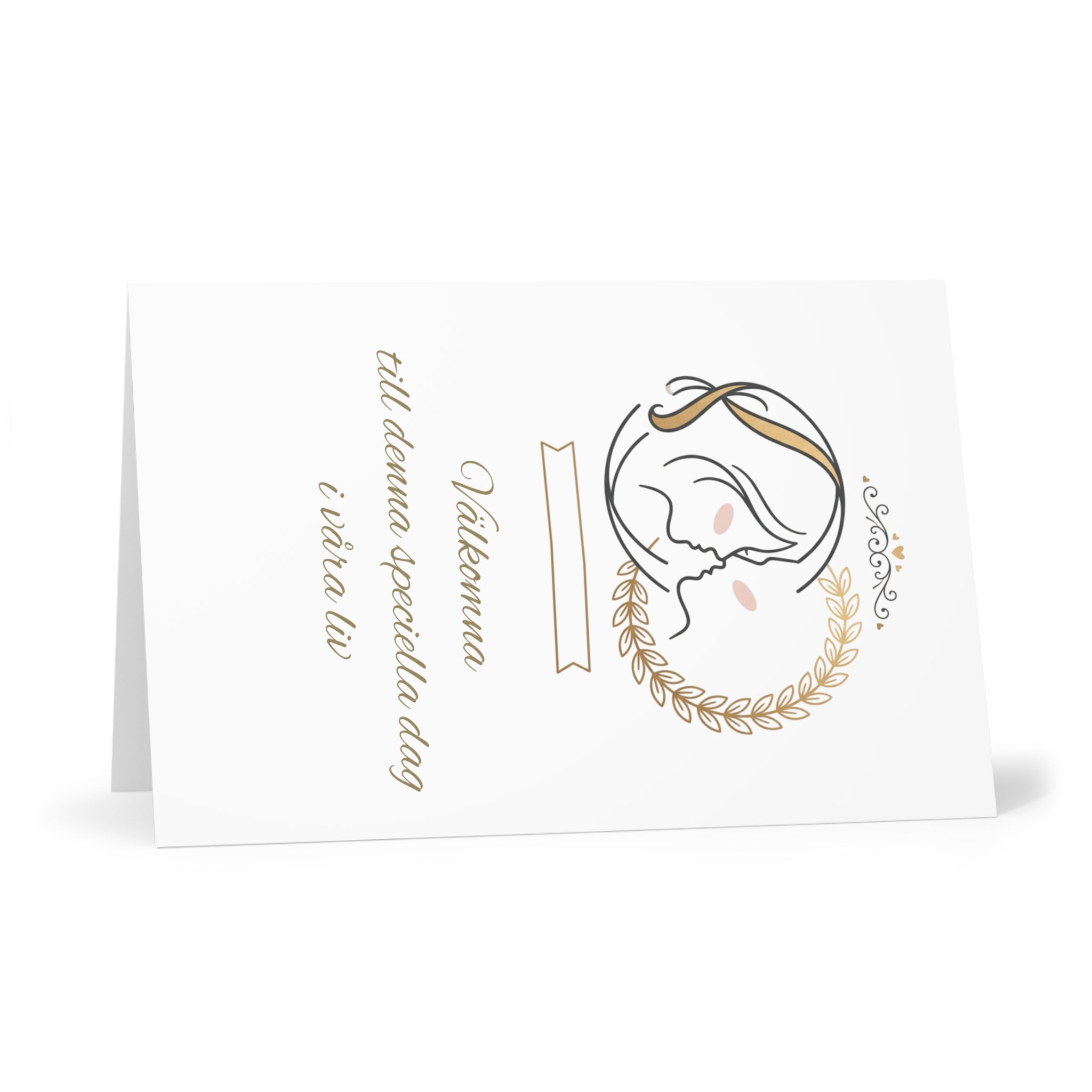 Wedding Invitation Greeting Card Set — 7 Elegantly Illustrated Cards (Swedish Text)