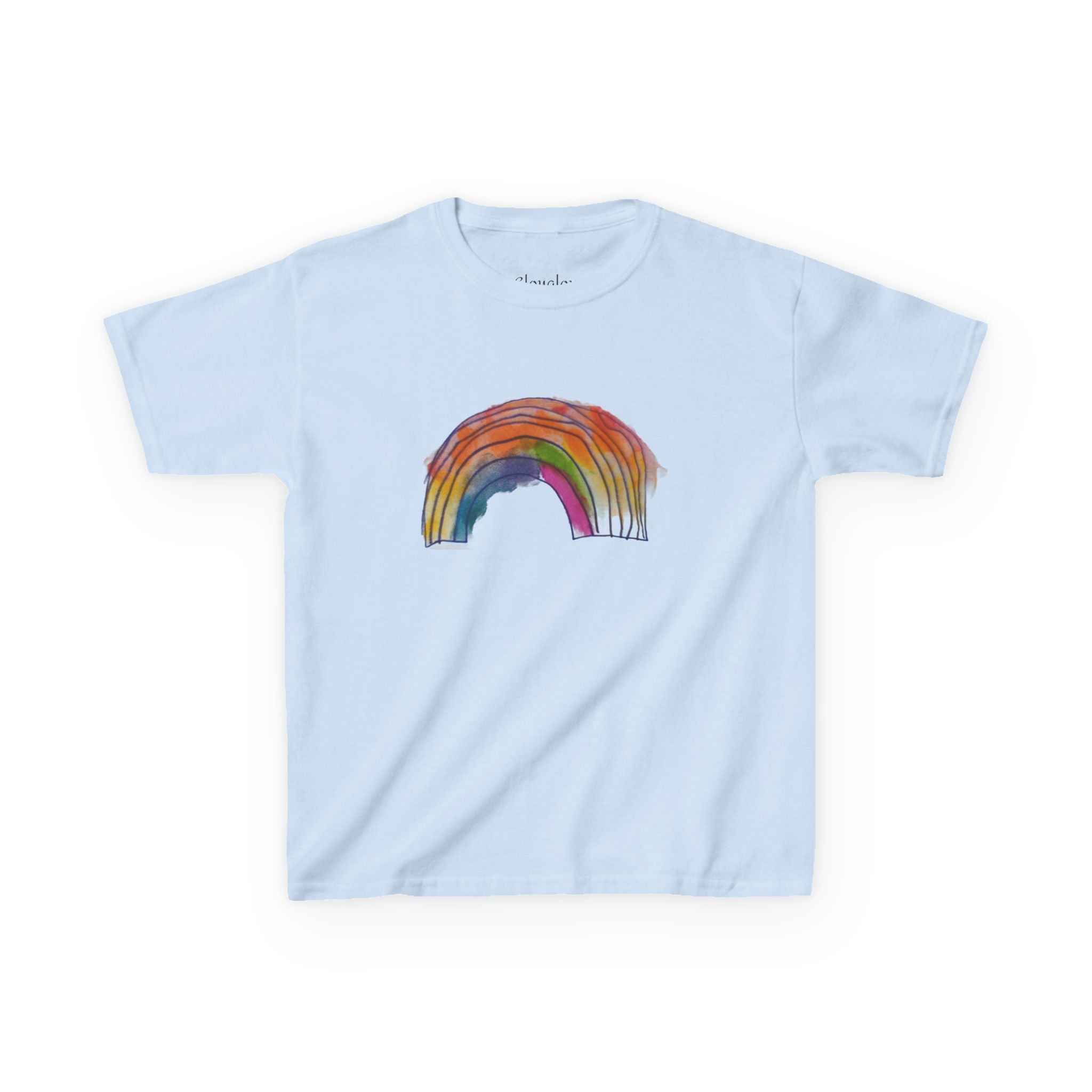 Kids Rainbow T‑Shirt — Hand‑Drawn Colorful Rainbow Tee for Children