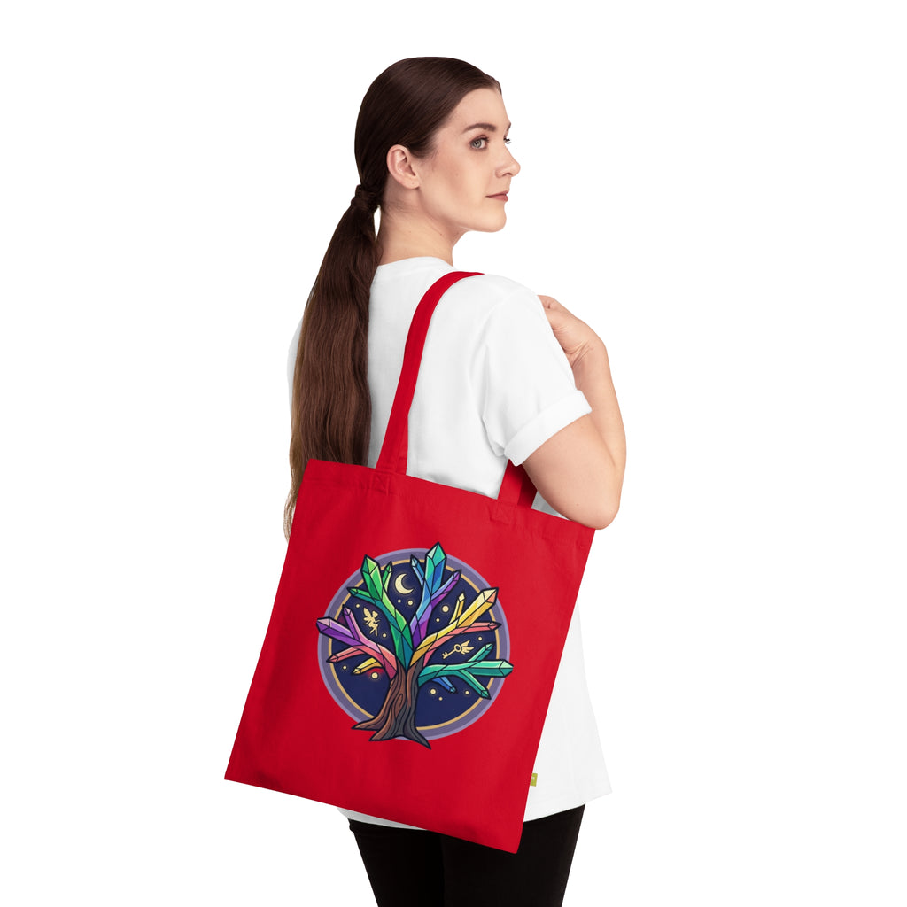 Celestial Tree Organic Cotton Tote Bag — Night Sky Magic Eco Tote