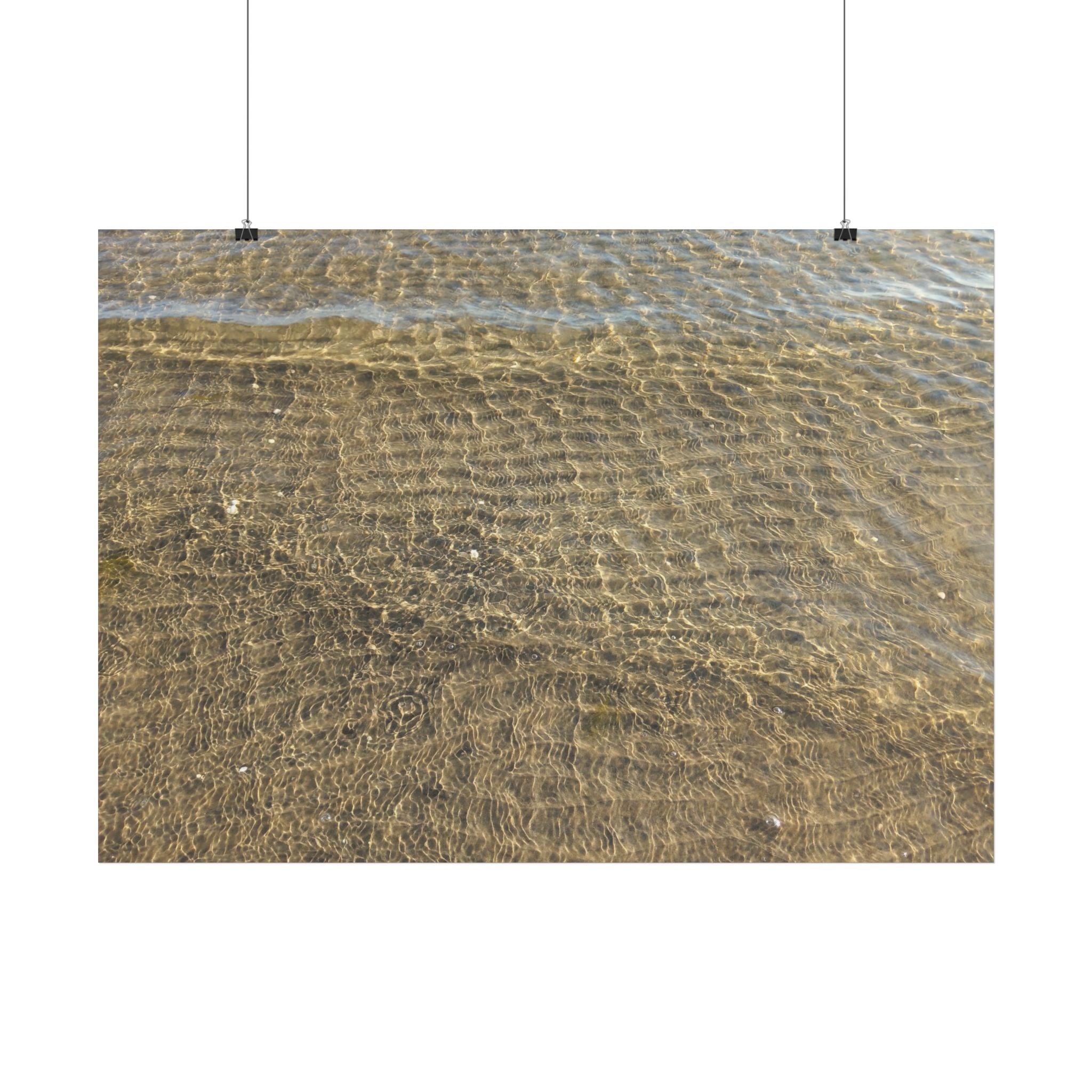 Beach Shoreline Poster – Close-Up Water Ripples Wall Art