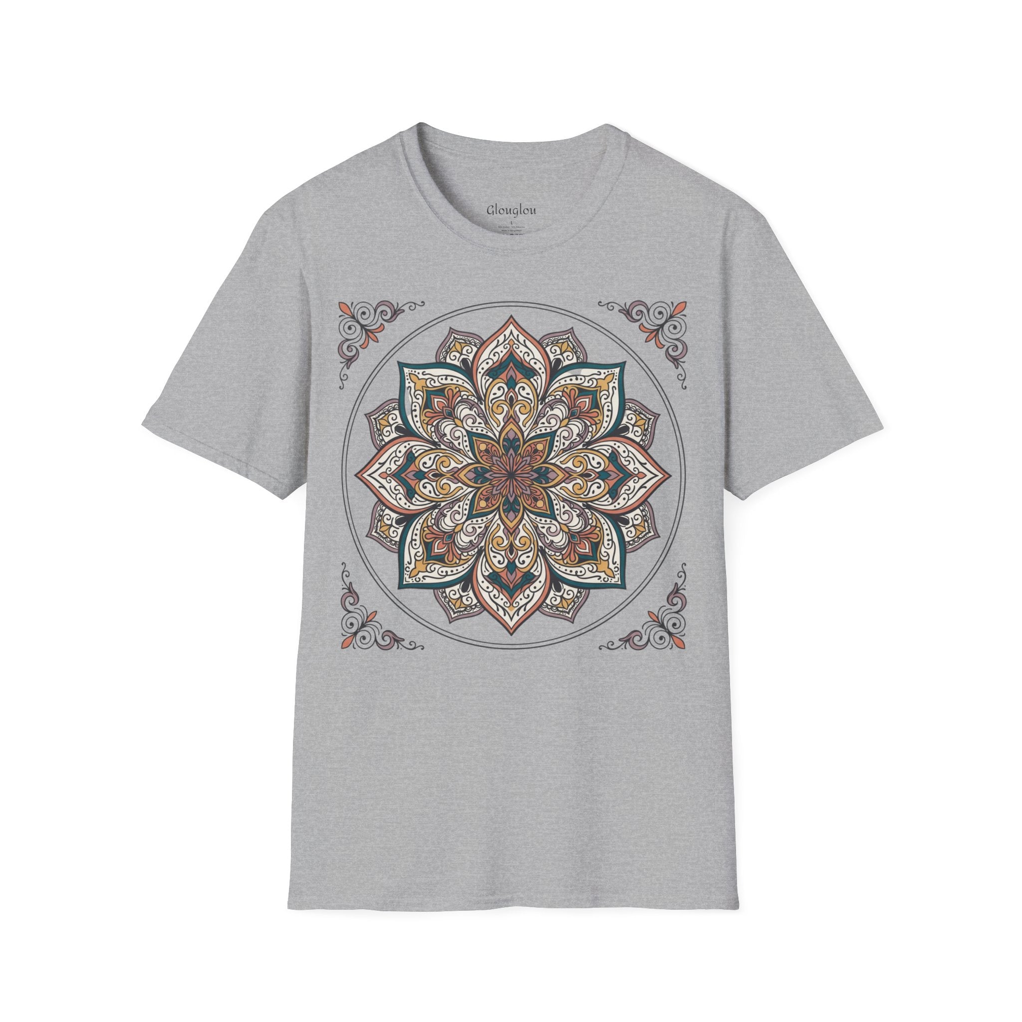 Mandala Floral T-Shirt — Boho Lotus Graphic Tee for Women & Men