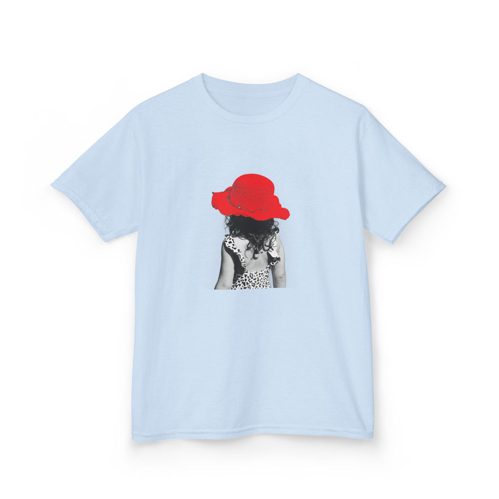 Kids T‑Shirt — Retro Girl with Red Hat Graphic