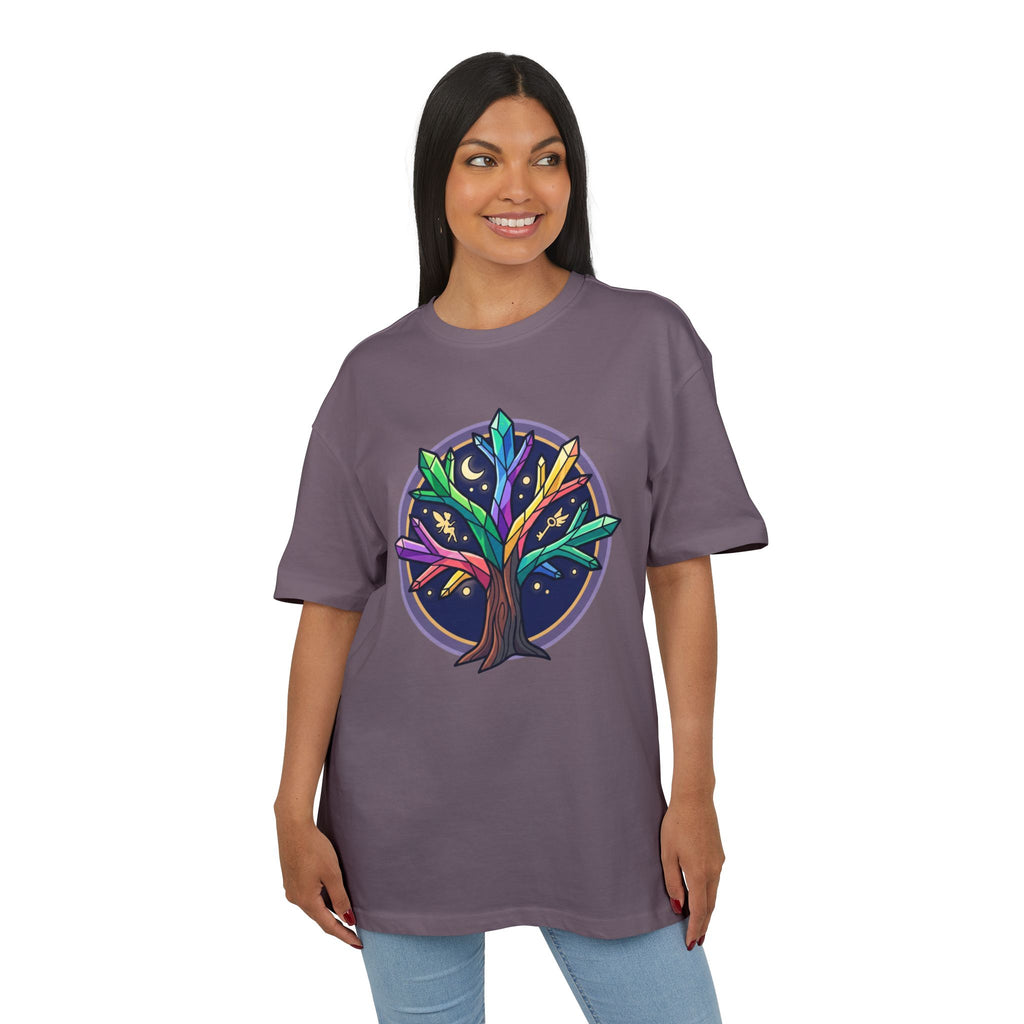 Crystal Tree Graphic Tee — Mystical Gemstone Nature Shirt
