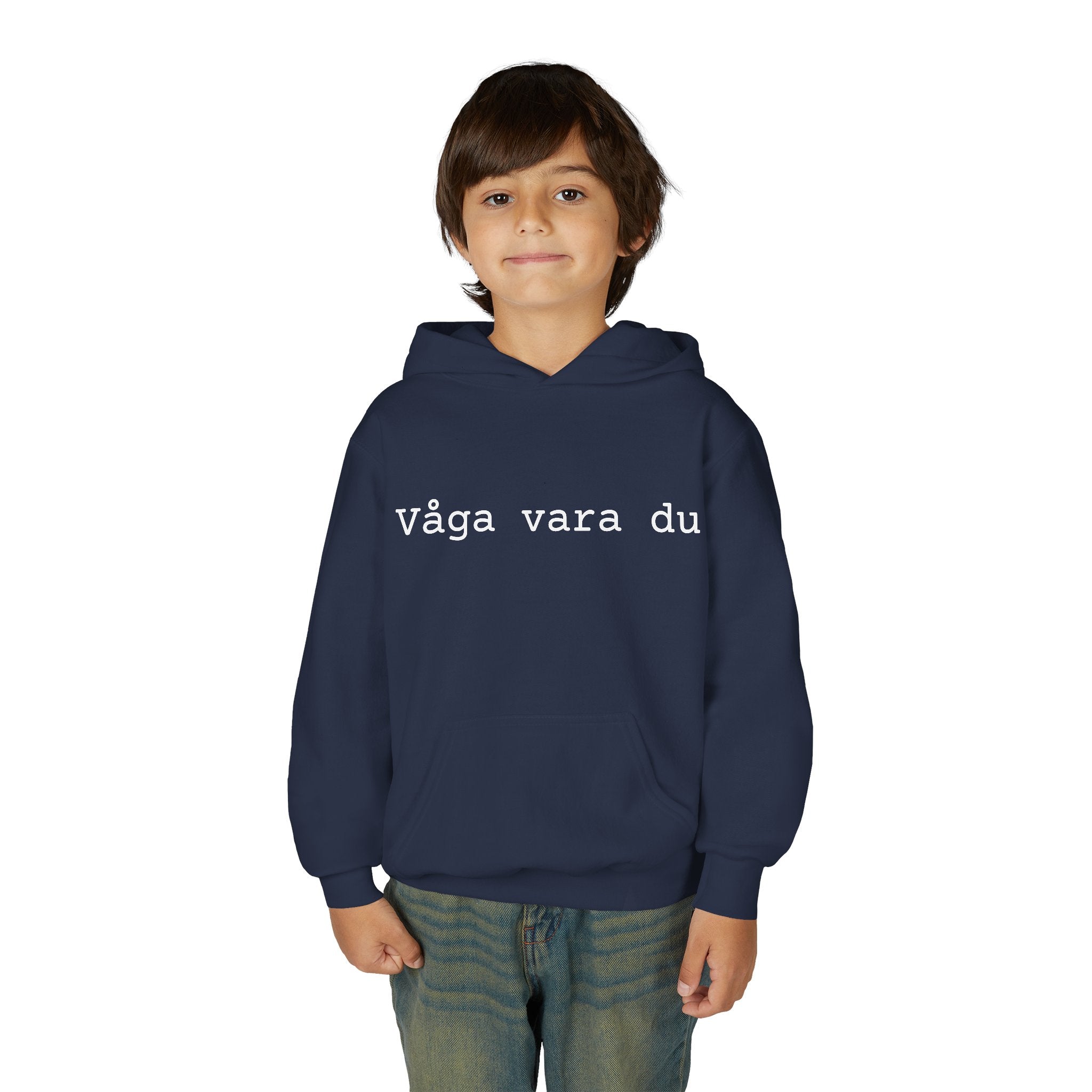 Youth Hoodie - "Våga vara du" Minimalist Inspirational Swedish Hoodie