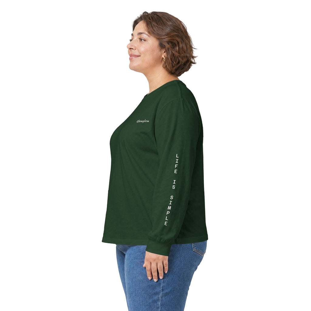 Long Sleeve Tee — Minimal Script Logo Sleeve Shirt