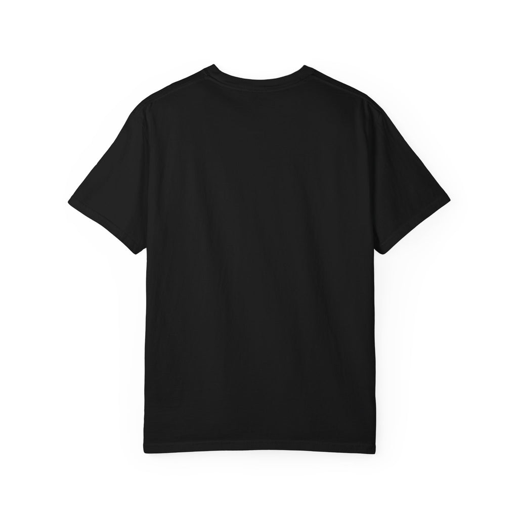 Silhouette Duo T-Shirt — Man and Dog Orange Panel Graphic Tee