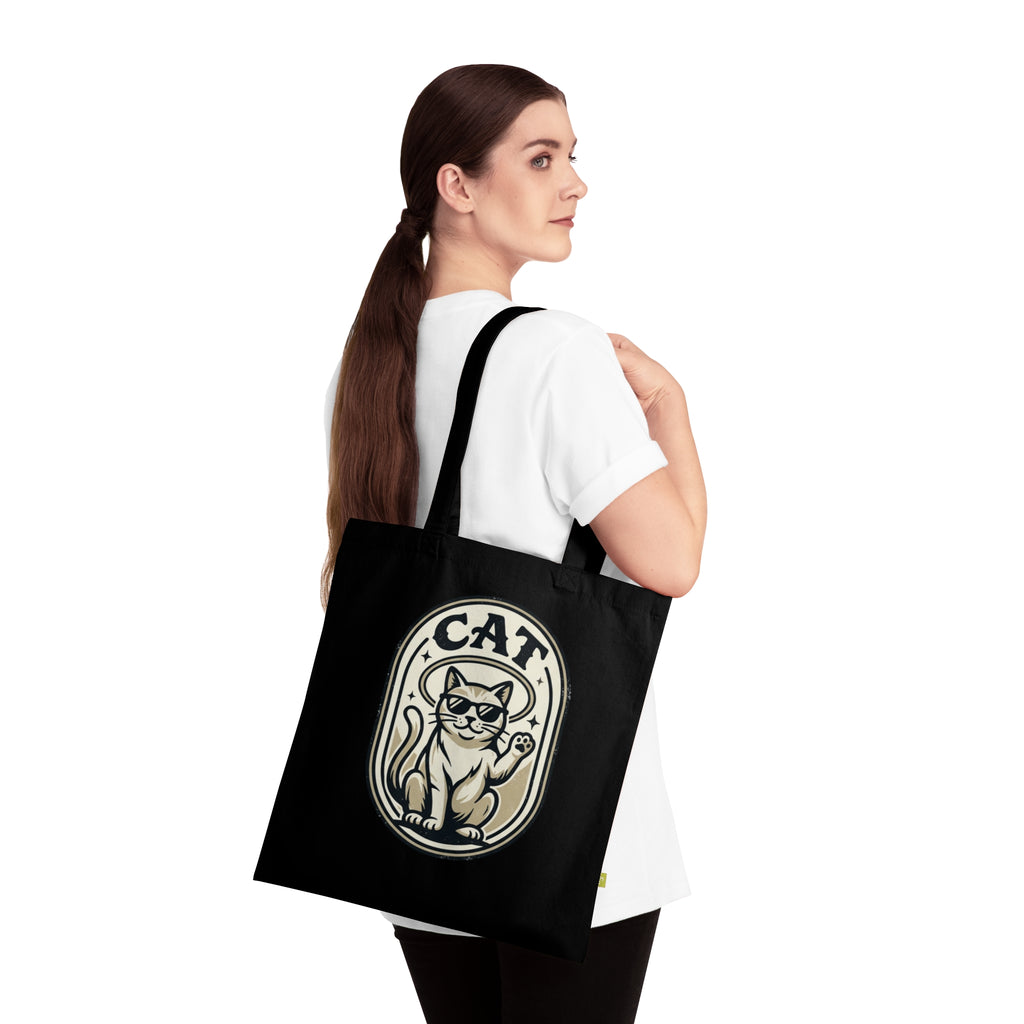 Cat Tote Bag — Cool Sunglasses Cat Organic Cotton Tote