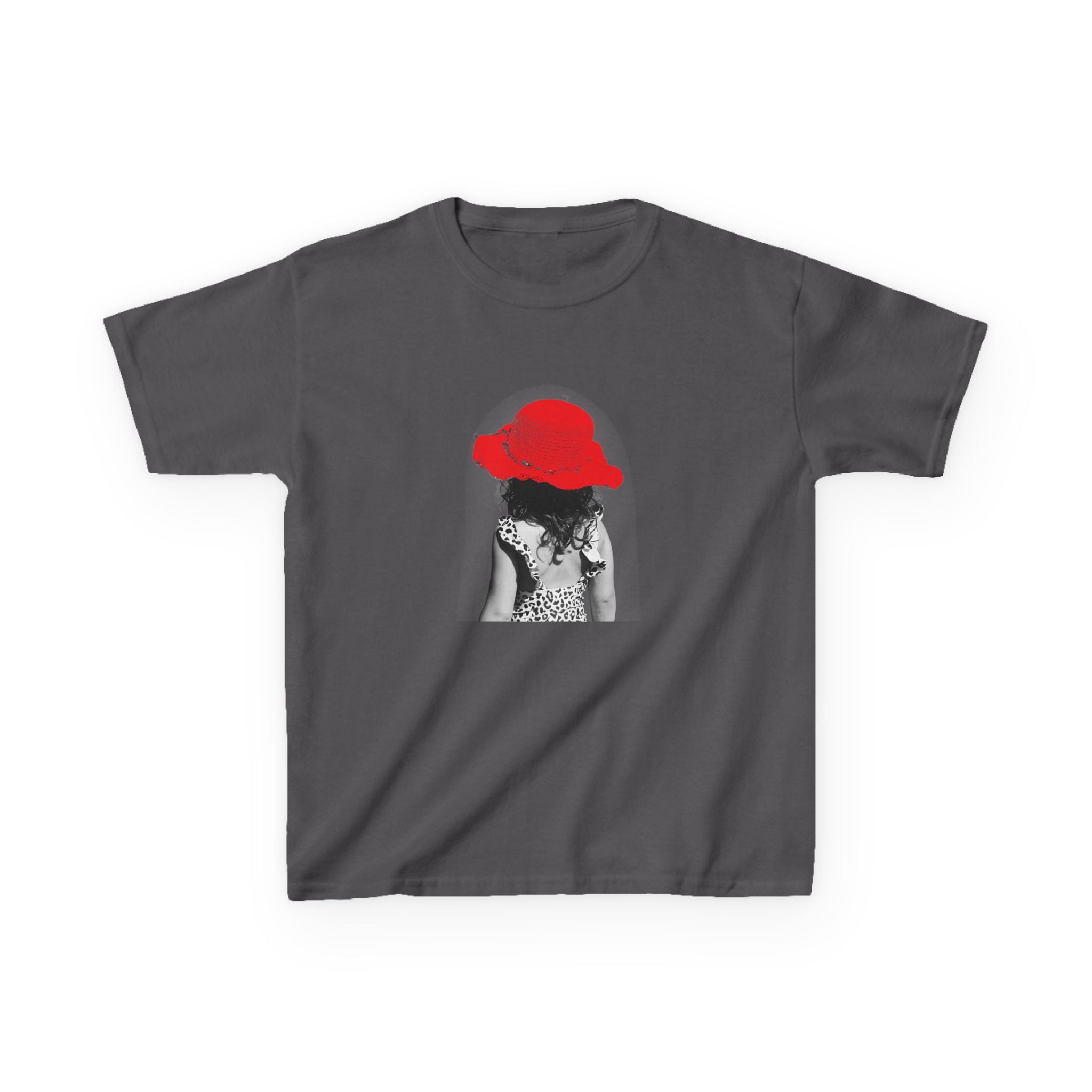 Kids T‑Shirt — Retro Girl with Red Hat Graphic