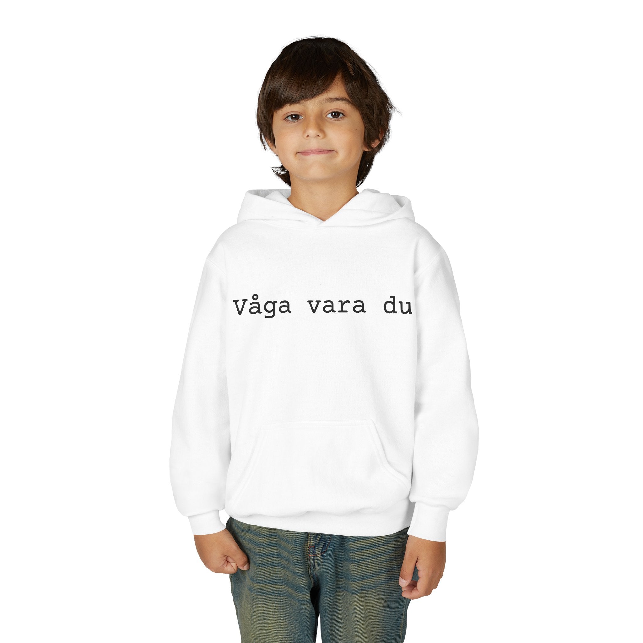 Youth Hoodie - "Våga vara du" Minimalist Inspirational Swedish Hoodie