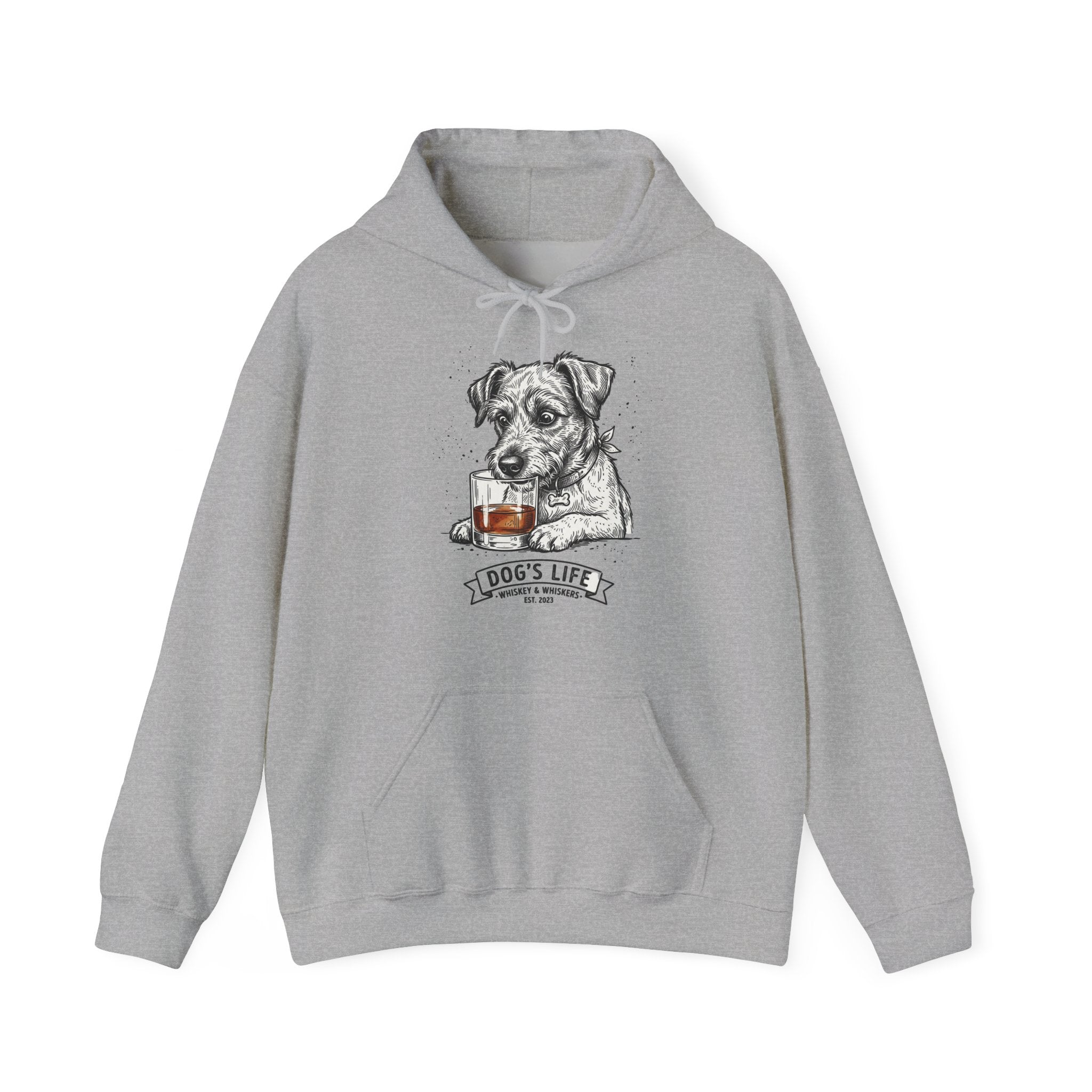 Dog’s Life Hoodie – Jack Russell with Whiskey Illustration