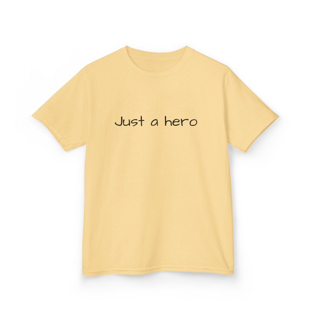 Kids T-Shirt — "Just a hero" Minimalist Children’s Tee, Cute Inspirational Shirt for Boys & Girls, Gift for Kids