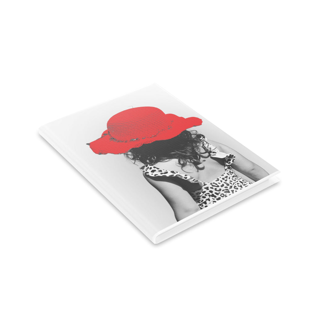 Hardcover Notebook — Retro Girl with Red Sun Hat Journal
