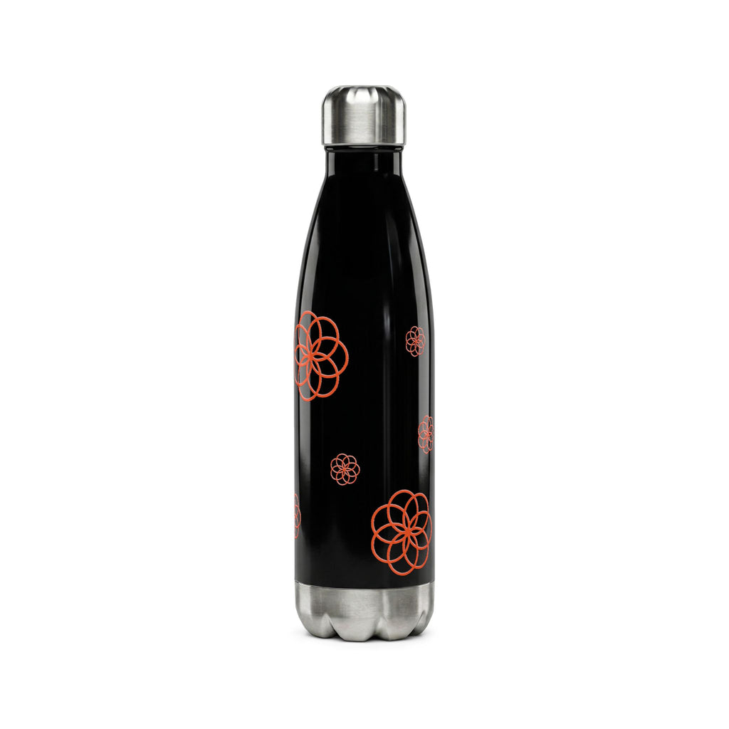 17oz Stainless Steel Water Bottle — Minimal Floral Geometry (Insulated)
