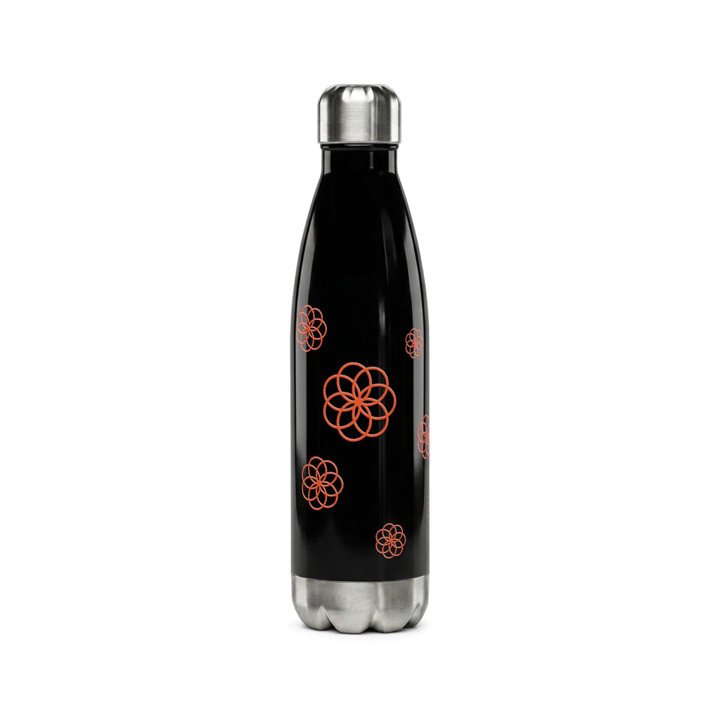 17oz Stainless Steel Water Bottle — Minimal Floral Geometry (Insulated)