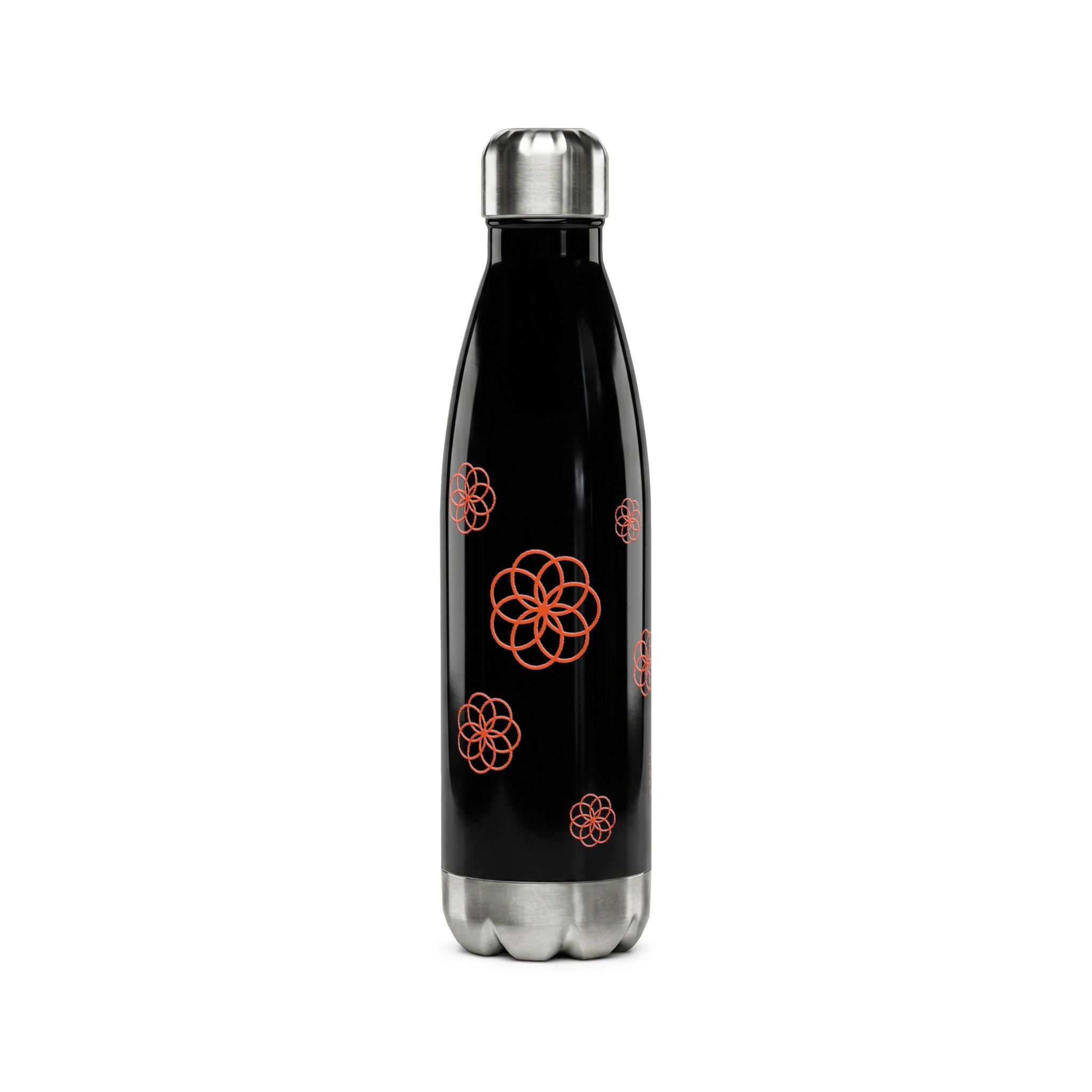 17oz Stainless Steel Water Bottle — Minimal Floral Geometry (Insulated)