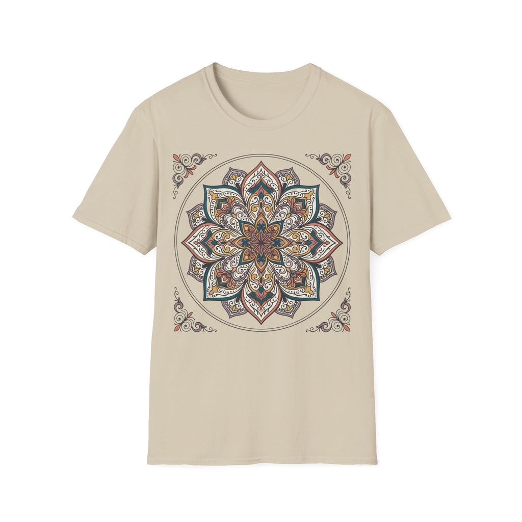 Mandala Floral T-Shirt — Boho Lotus Graphic Tee for Women & Men