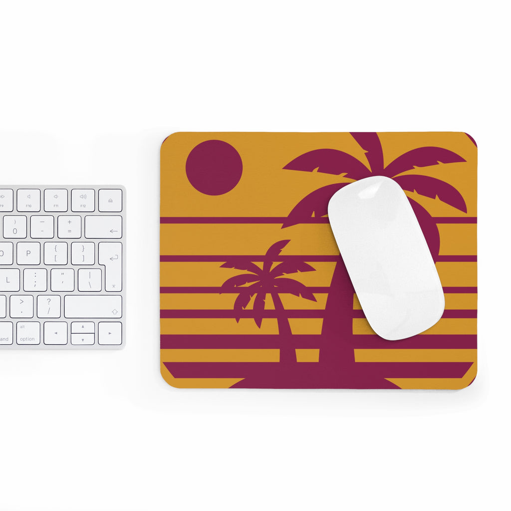 Tropical Sunset Mouse Pad — Retro Palm Beach Desk Mat